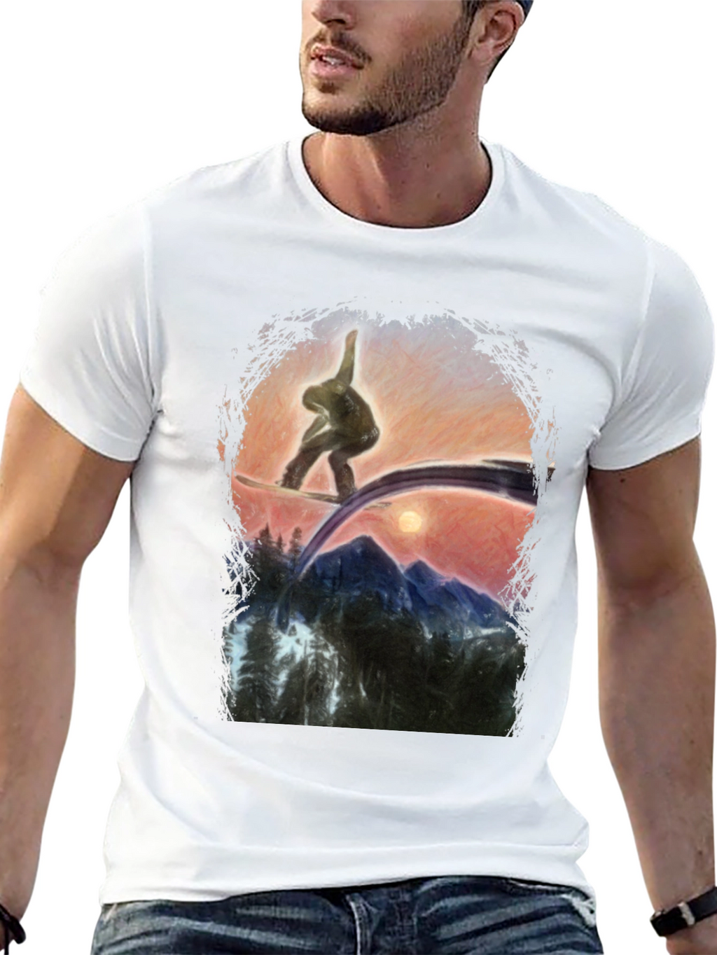 Snowboarder Graphic T-Shirt - Mountain Adventure