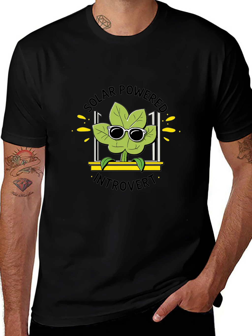 Solar Powered Introvert T-Shirt Black