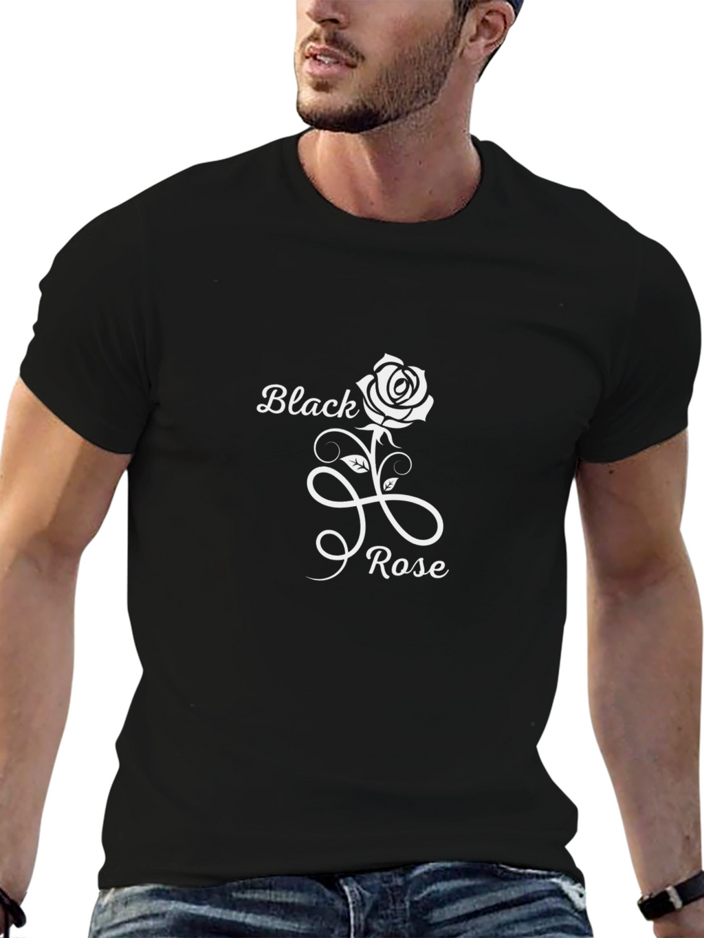 Black Rose Graphic T-Shirt - Stylish & Comfortable