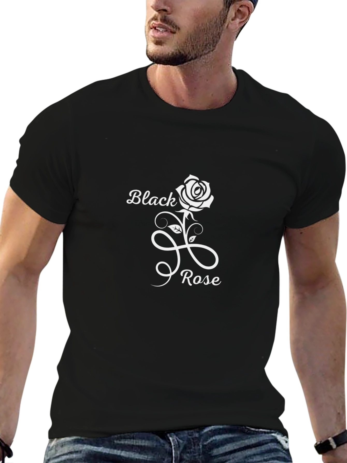 Black Rose Graphic T-Shirt - Stylish & Comfortable
