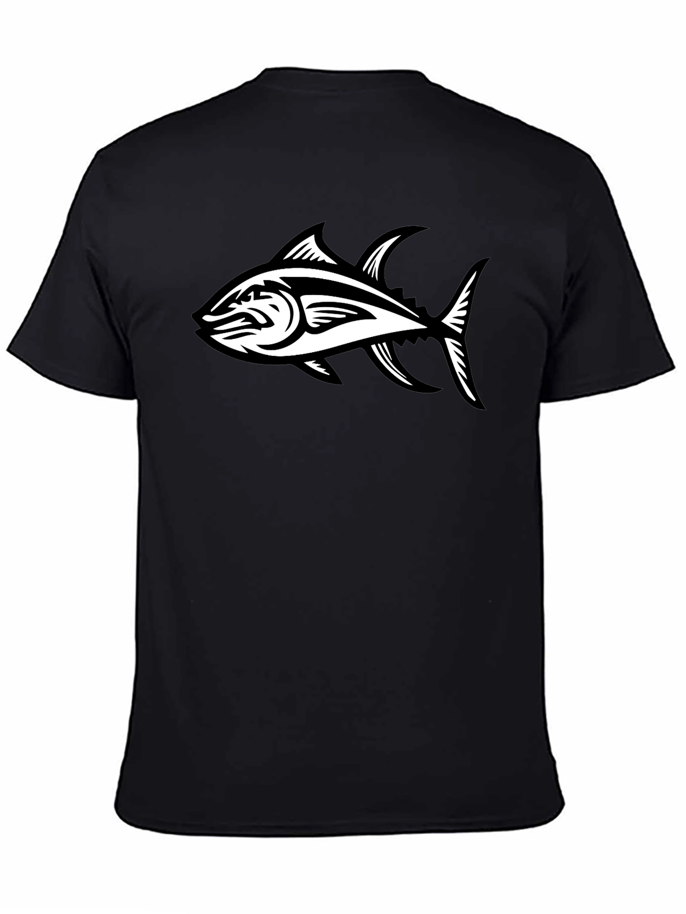 Black T-Shirt with Tuna Graphic