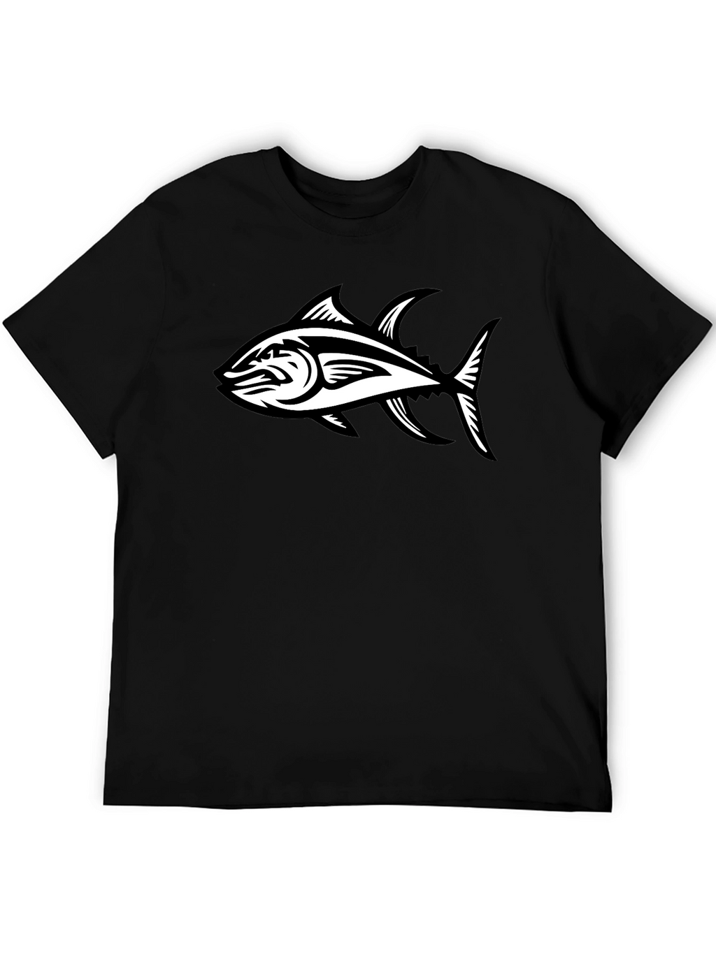 Black T-Shirt with Tuna Graphic