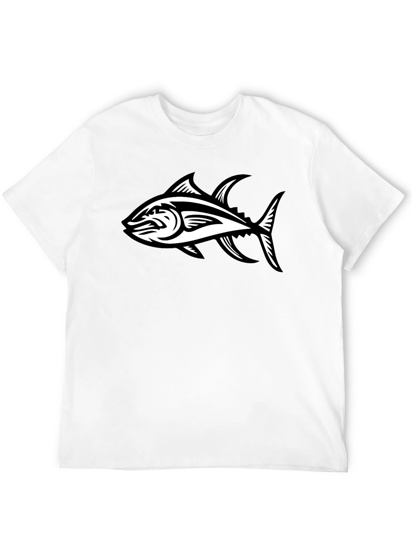 Black T-Shirt with Tuna Graphic
