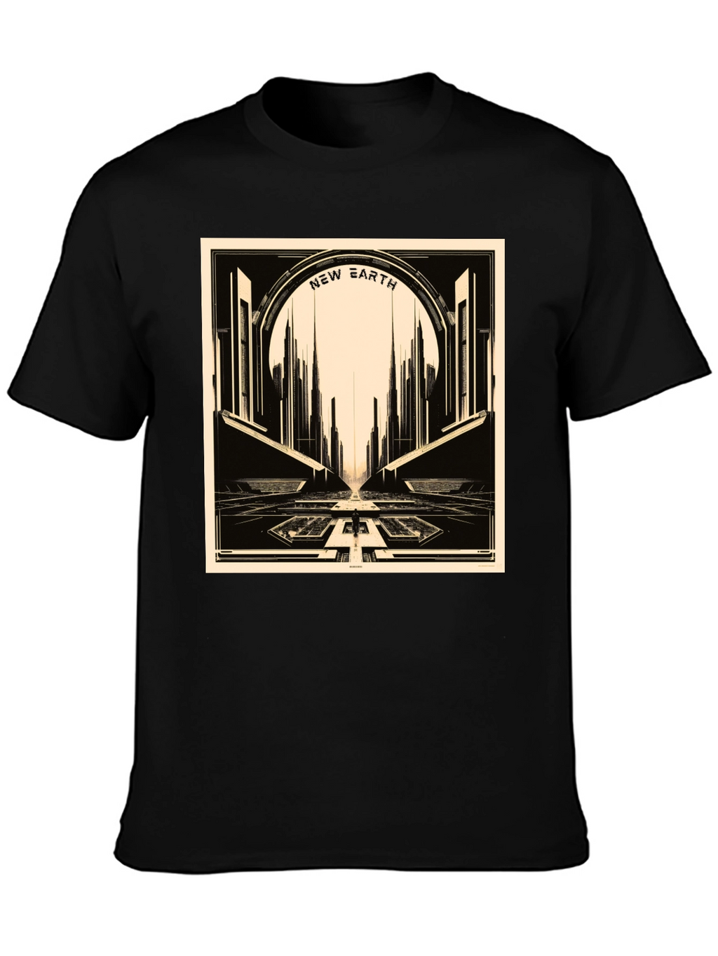 New Earth Graphic Tee - Retro Sci-Fi Style