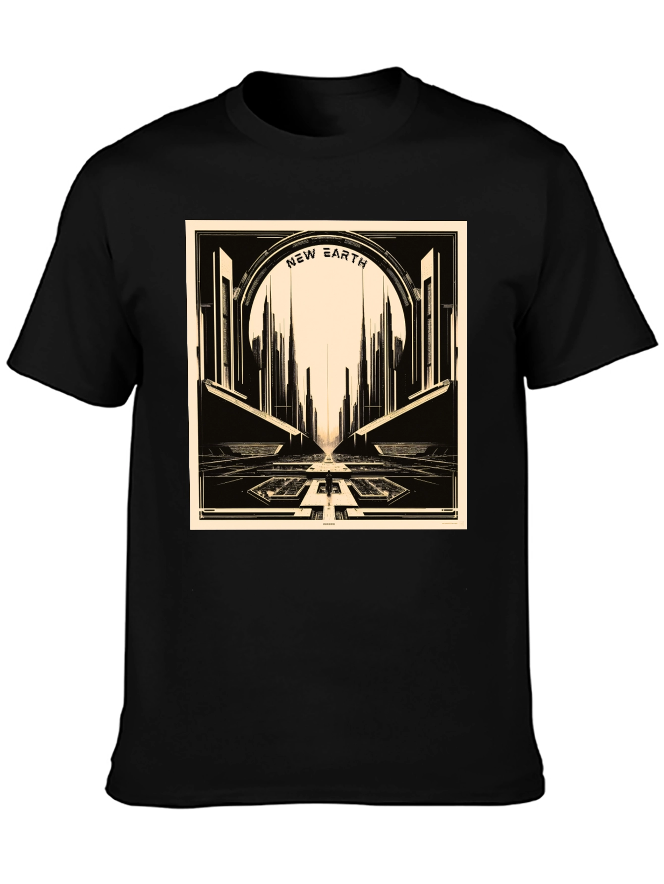 New Earth Graphic Tee - Retro Sci-Fi Style