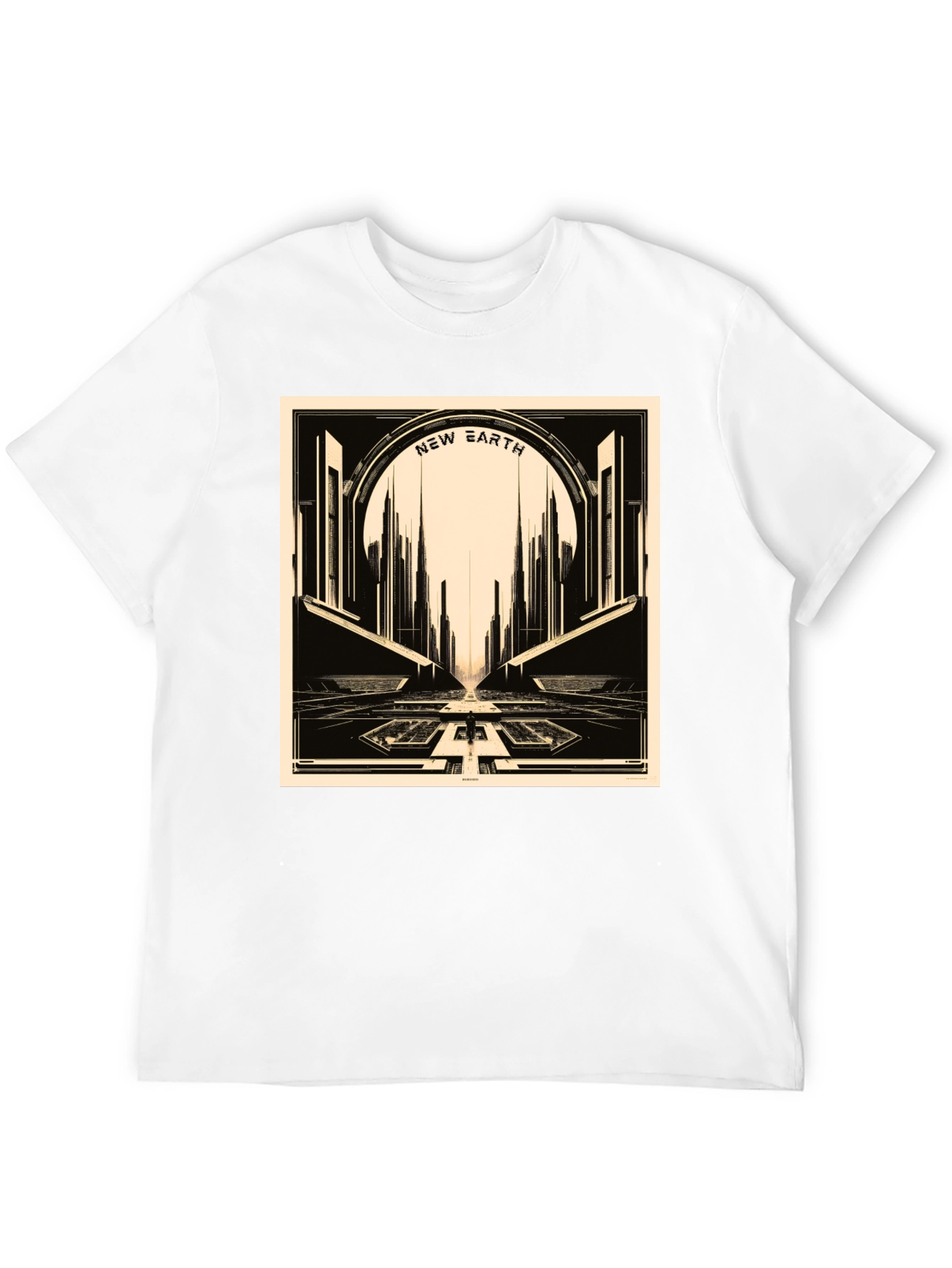 New Earth Graphic Tee - Retro Sci-Fi Style