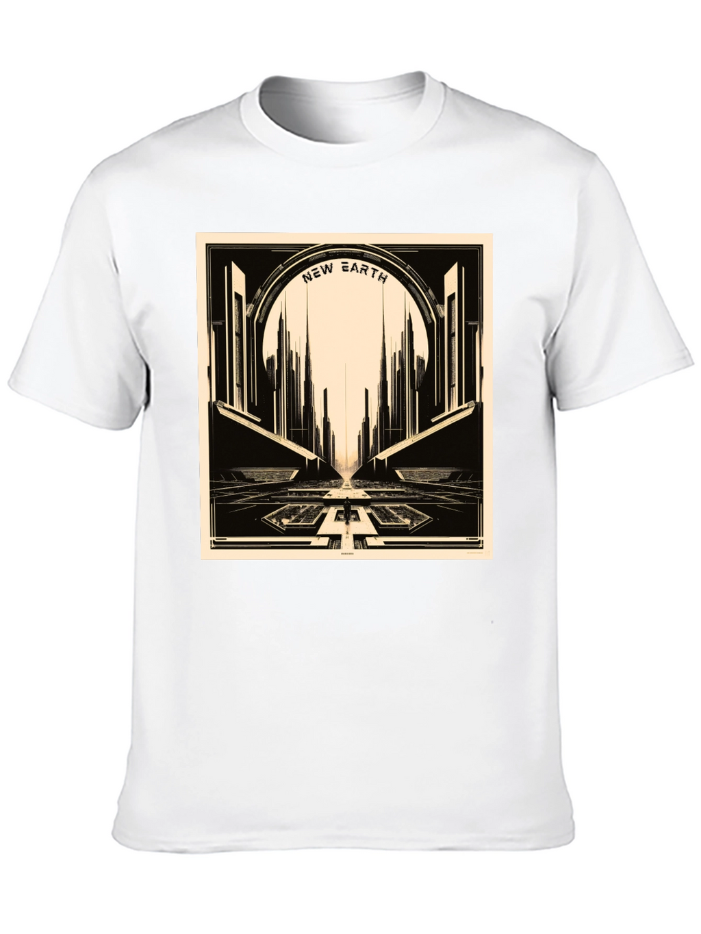 New Earth Graphic Tee - Retro Sci-Fi Style