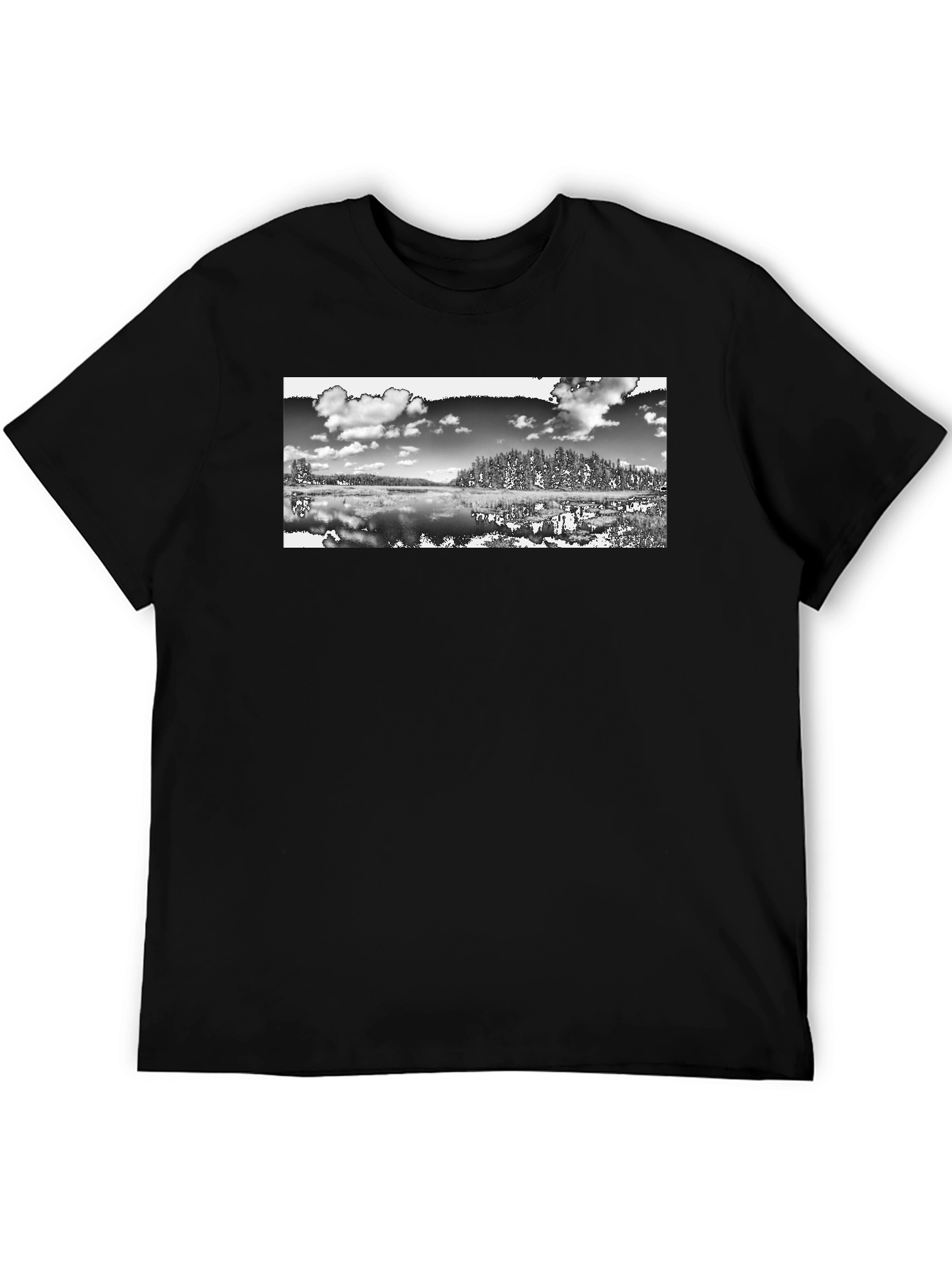 Monochrome Landscape Graphic T-Shirt