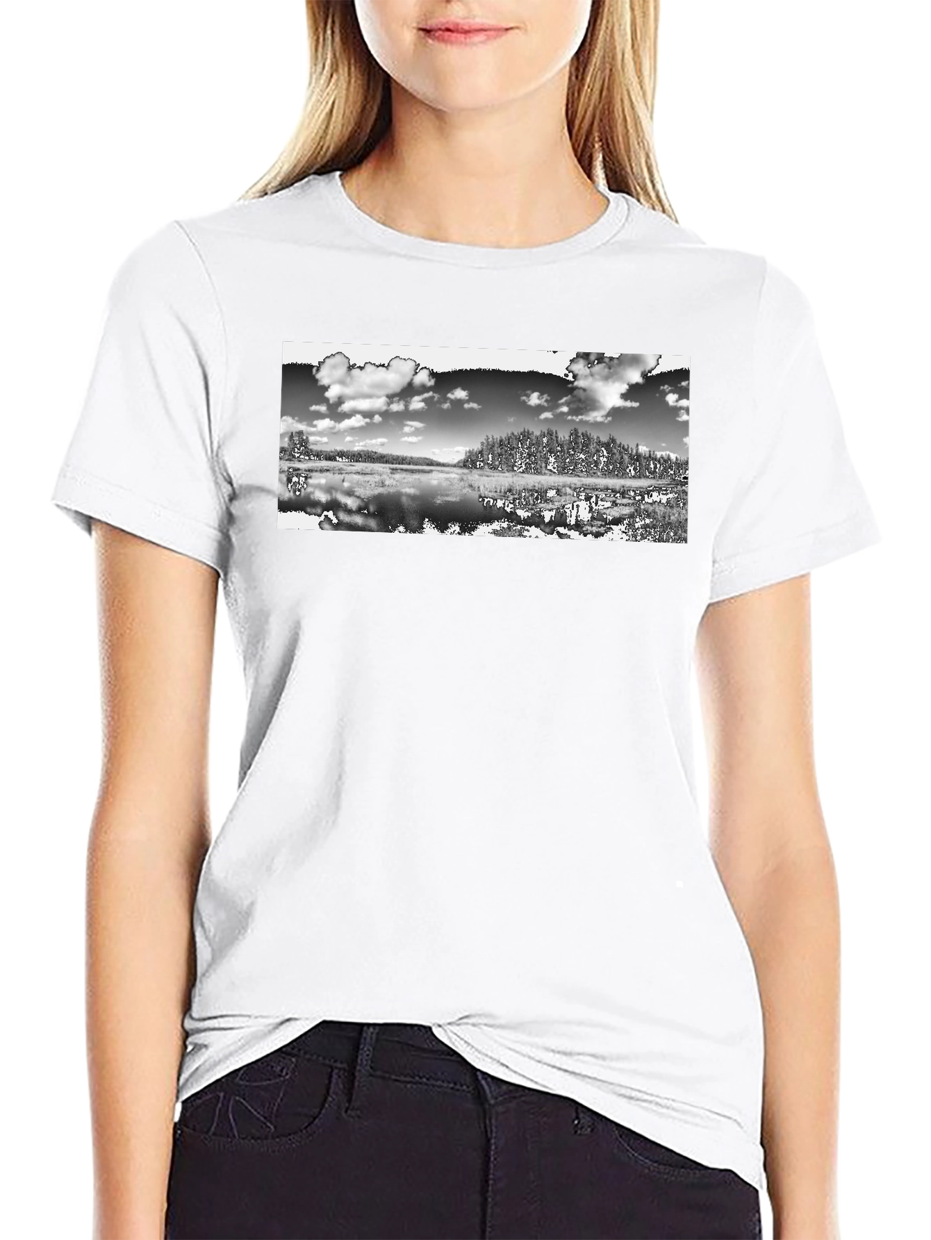 Monochrome Landscape Graphic T-Shirt