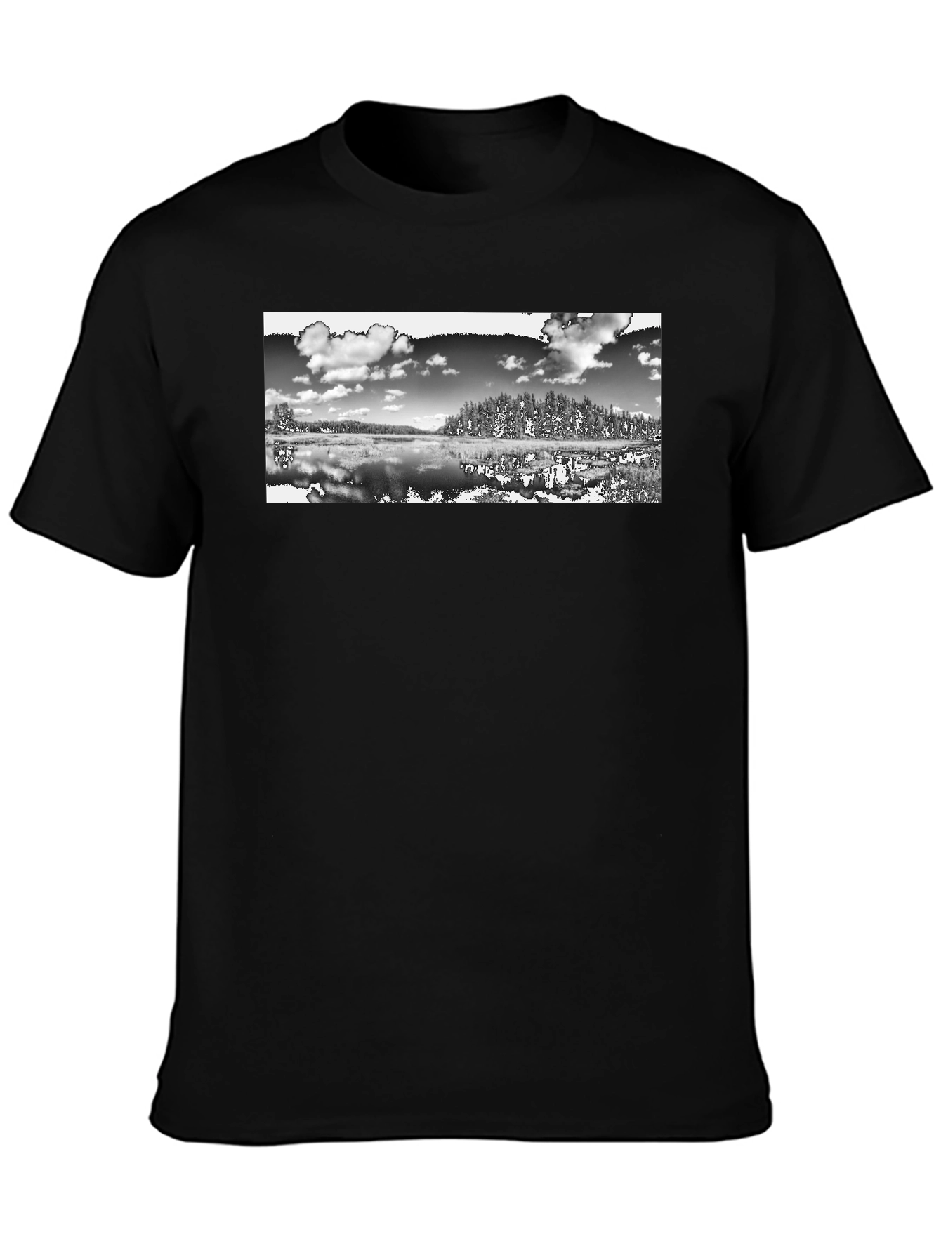 Monochrome Landscape Graphic T-Shirt