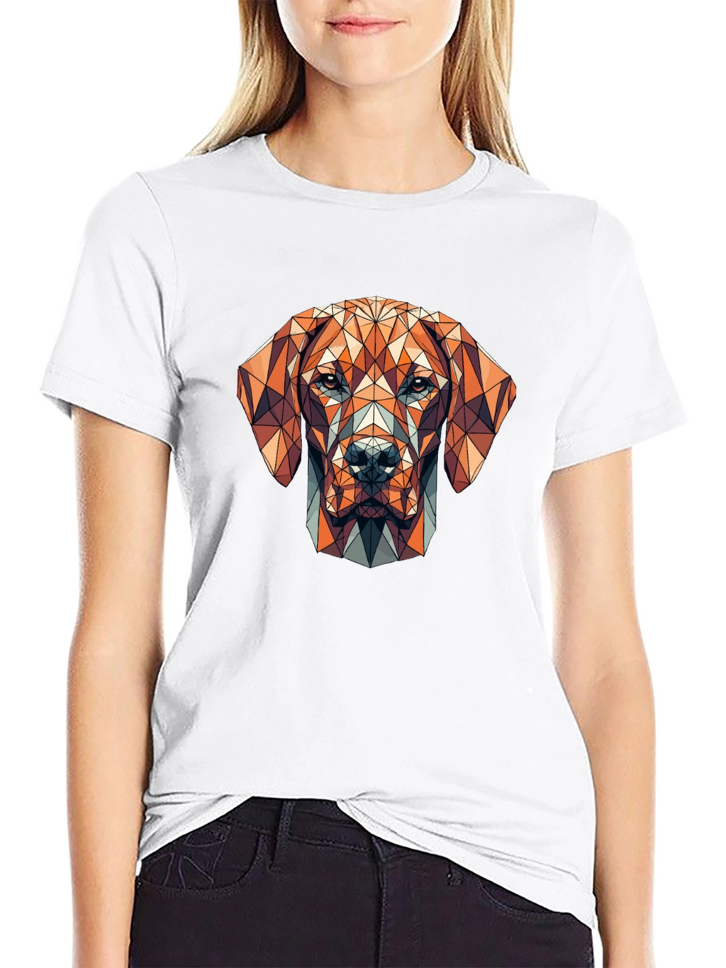 Geometric Dog Graphic T-Shirt
