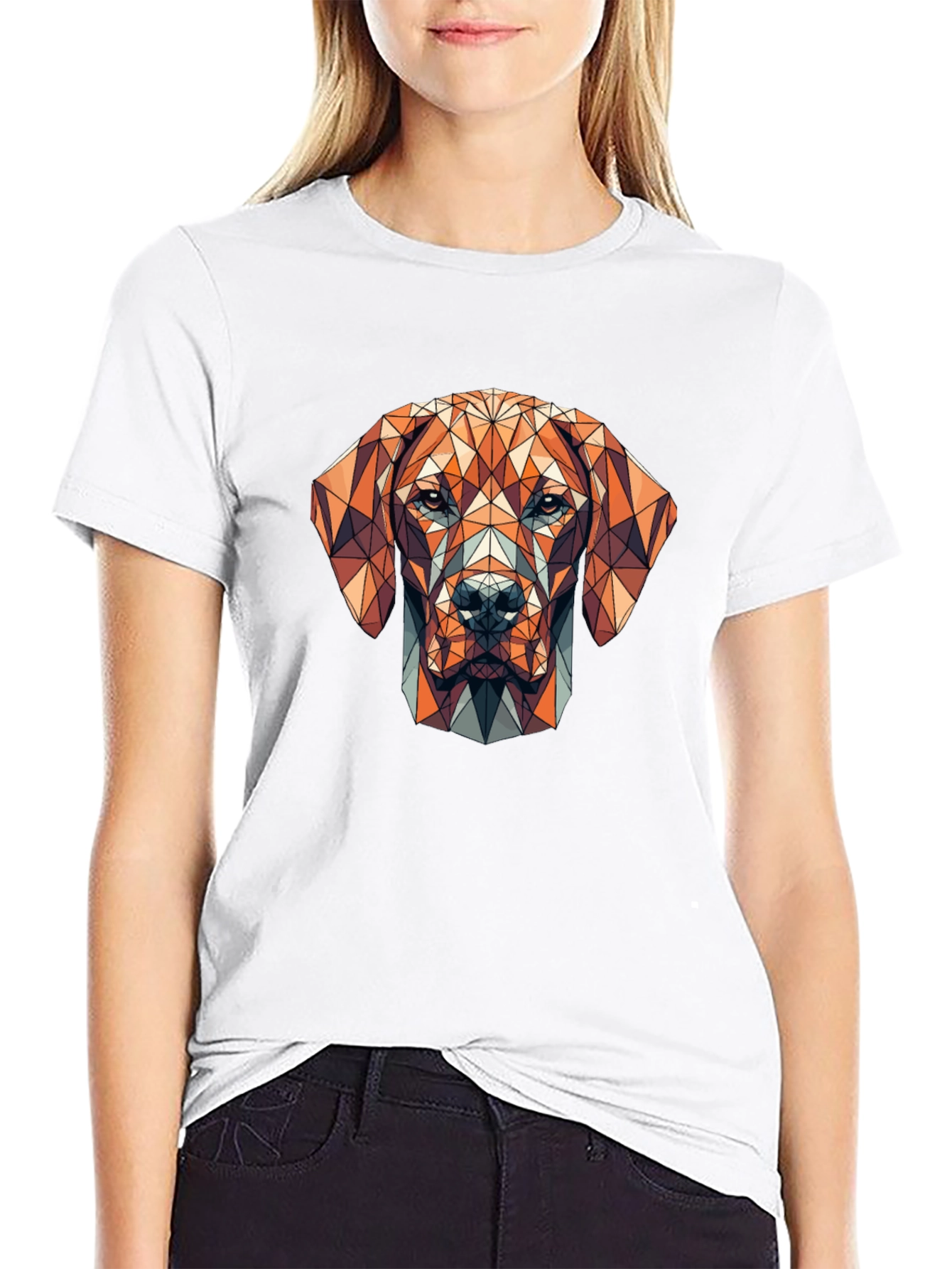 Geometric Dog Graphic T-Shirt