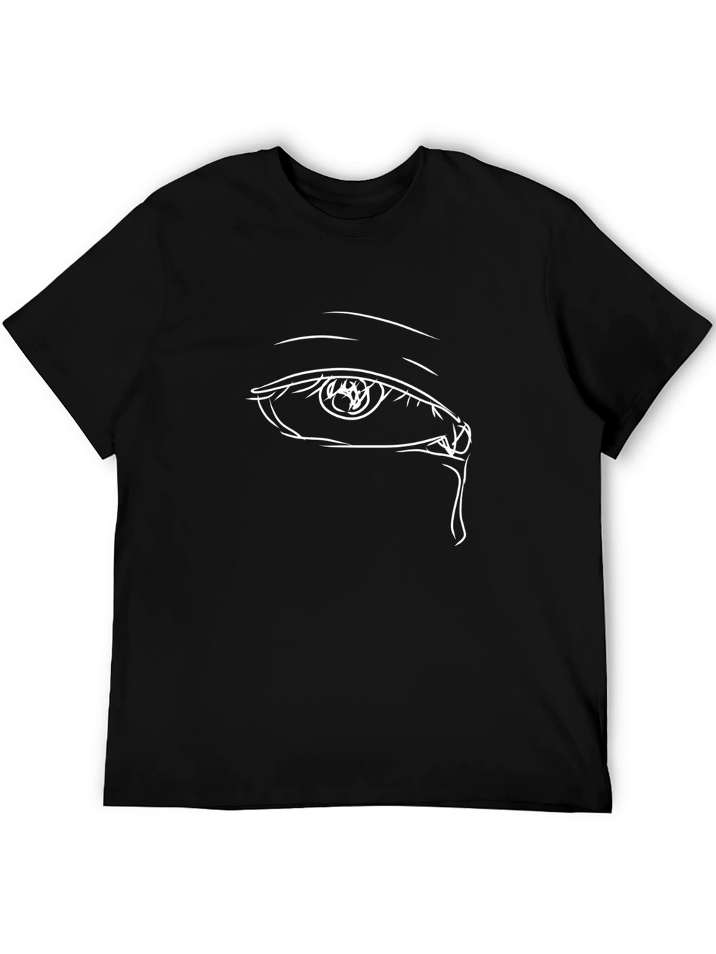 Tearful Eye Graphic Print Black T-Shirt
