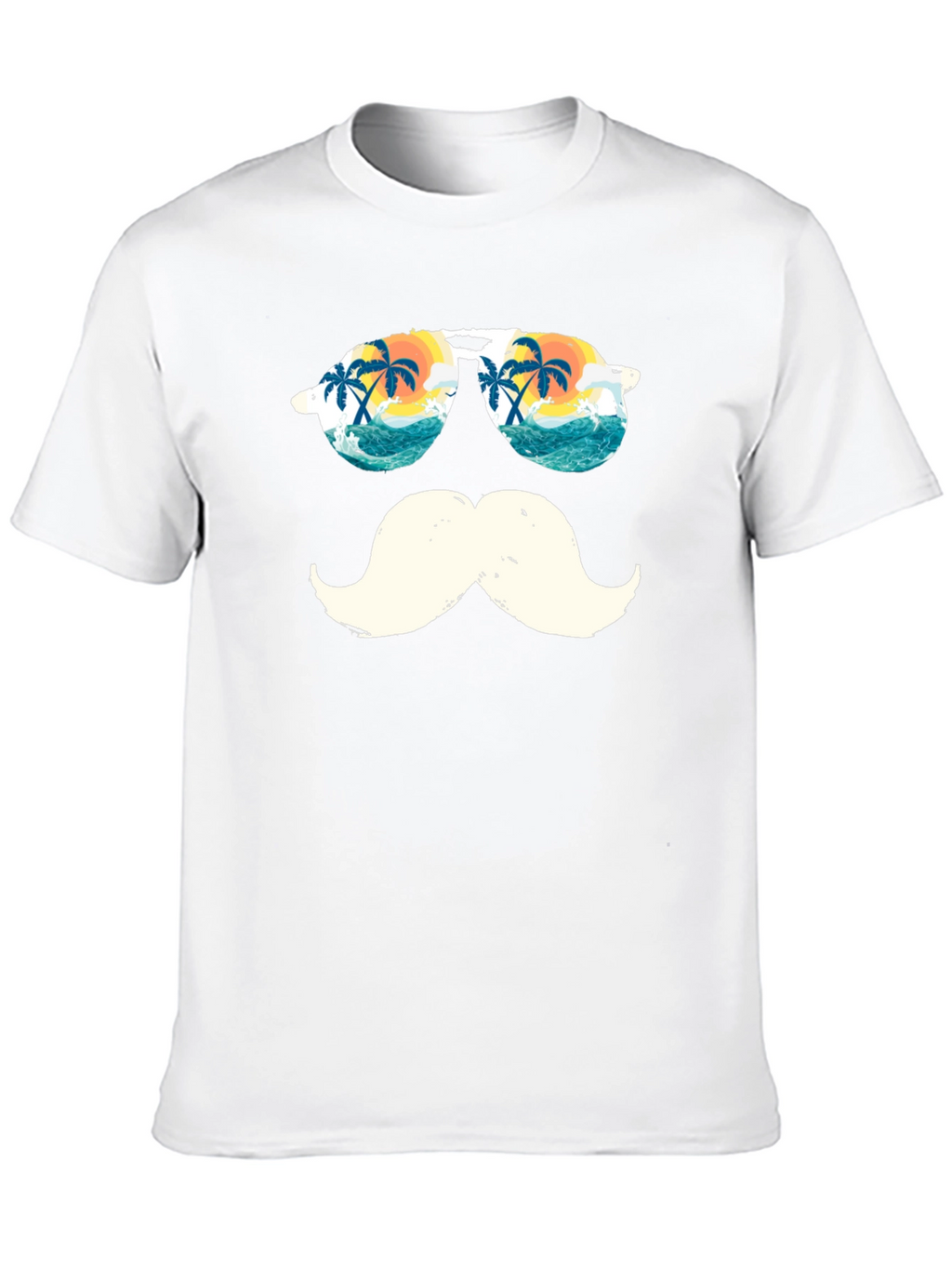 Tropical Mustache T-Shirt - Beach Sunglasses Design