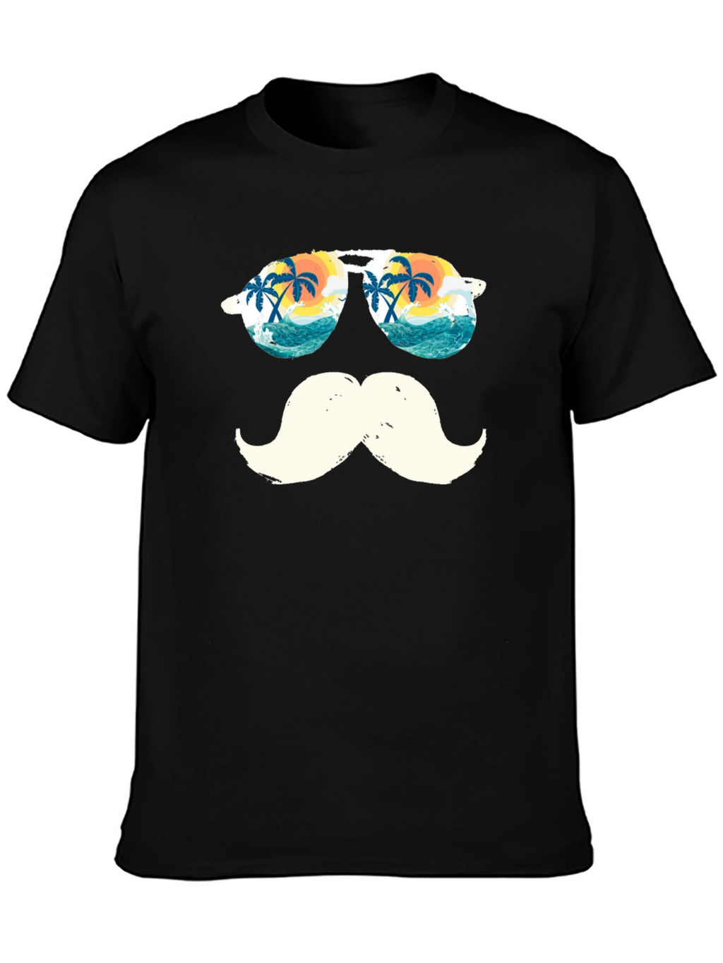 Tropical Mustache T-Shirt - Beach Sunglasses Design