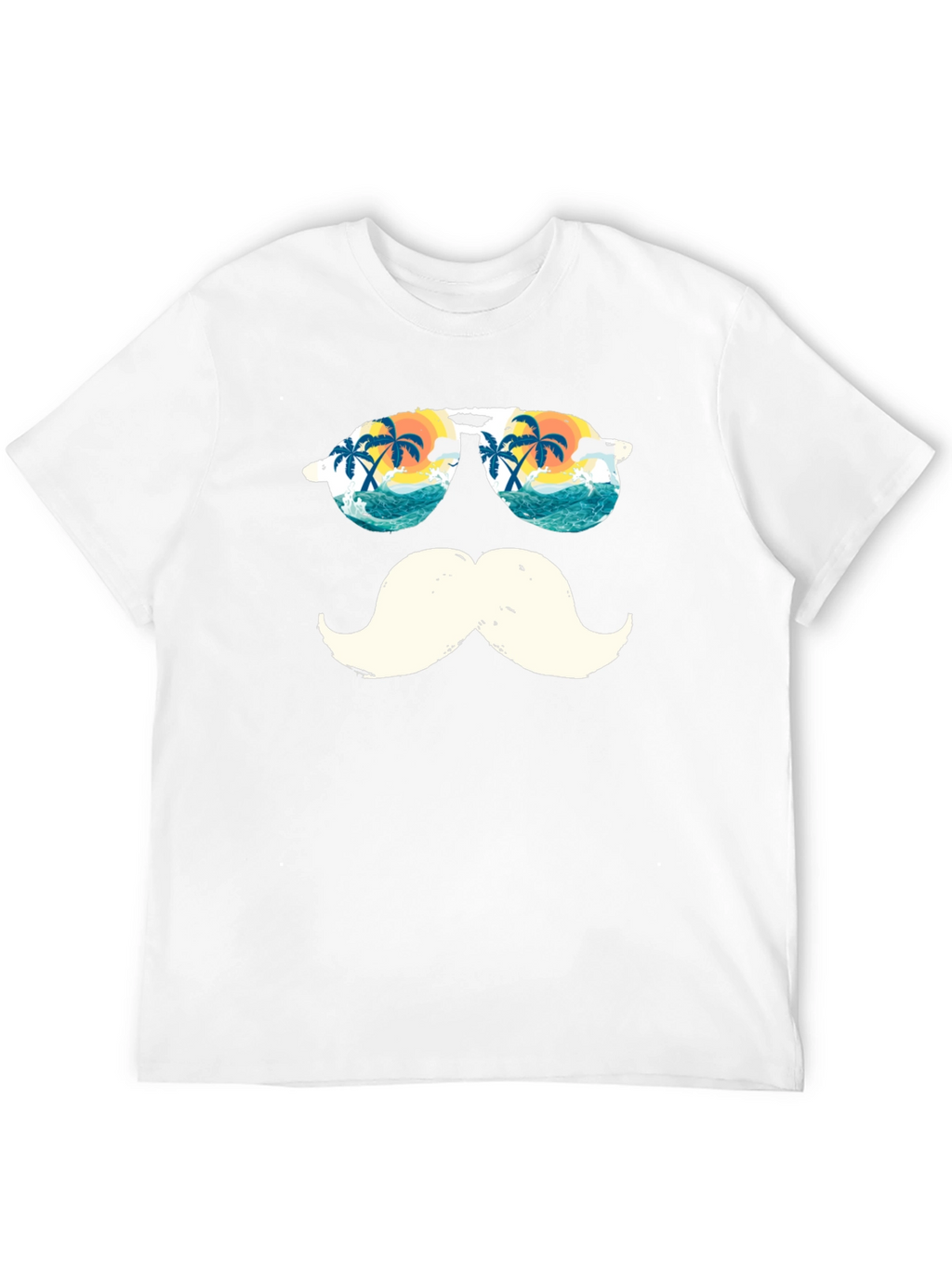 Tropical Mustache T-Shirt - Beach Sunglasses Design