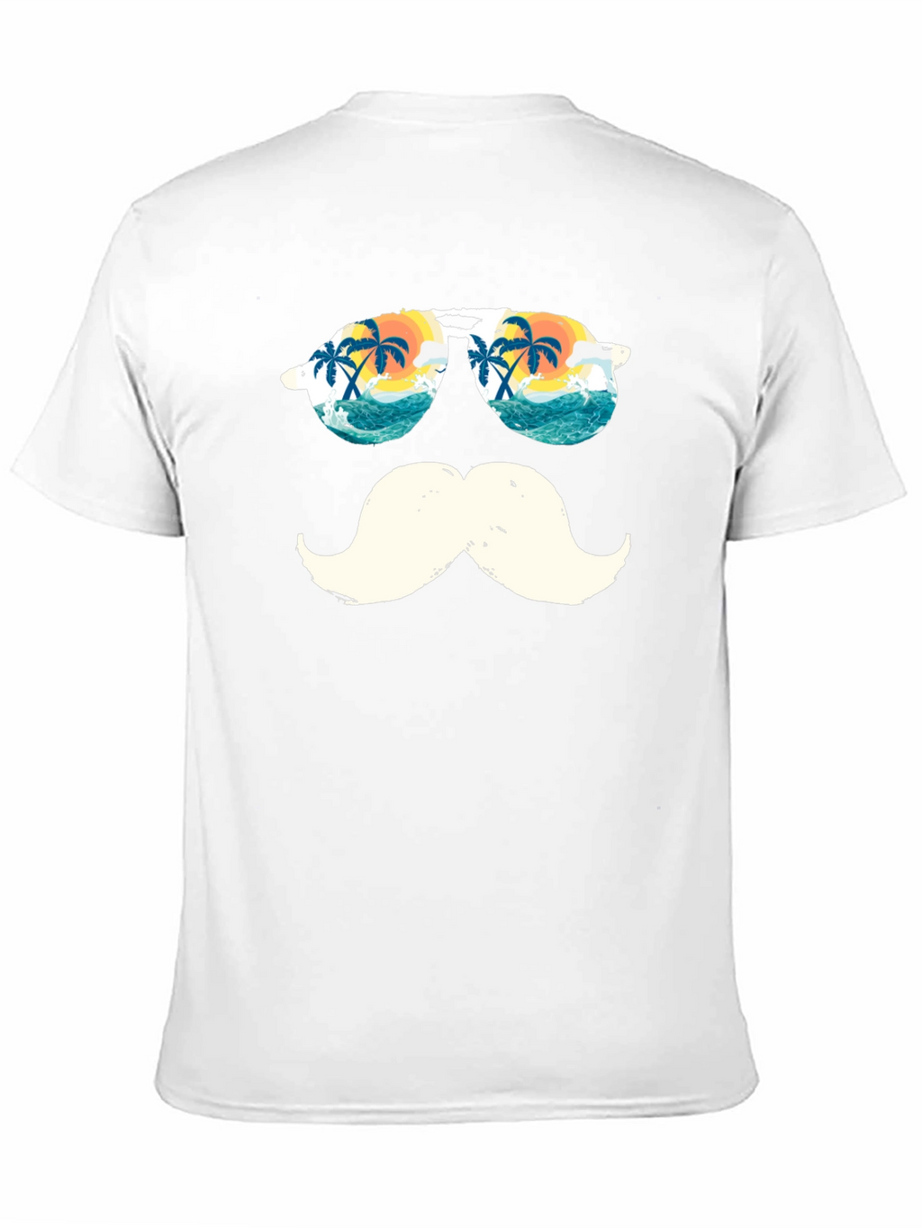 Tropical Mustache T-Shirt - Beach Sunglasses Design