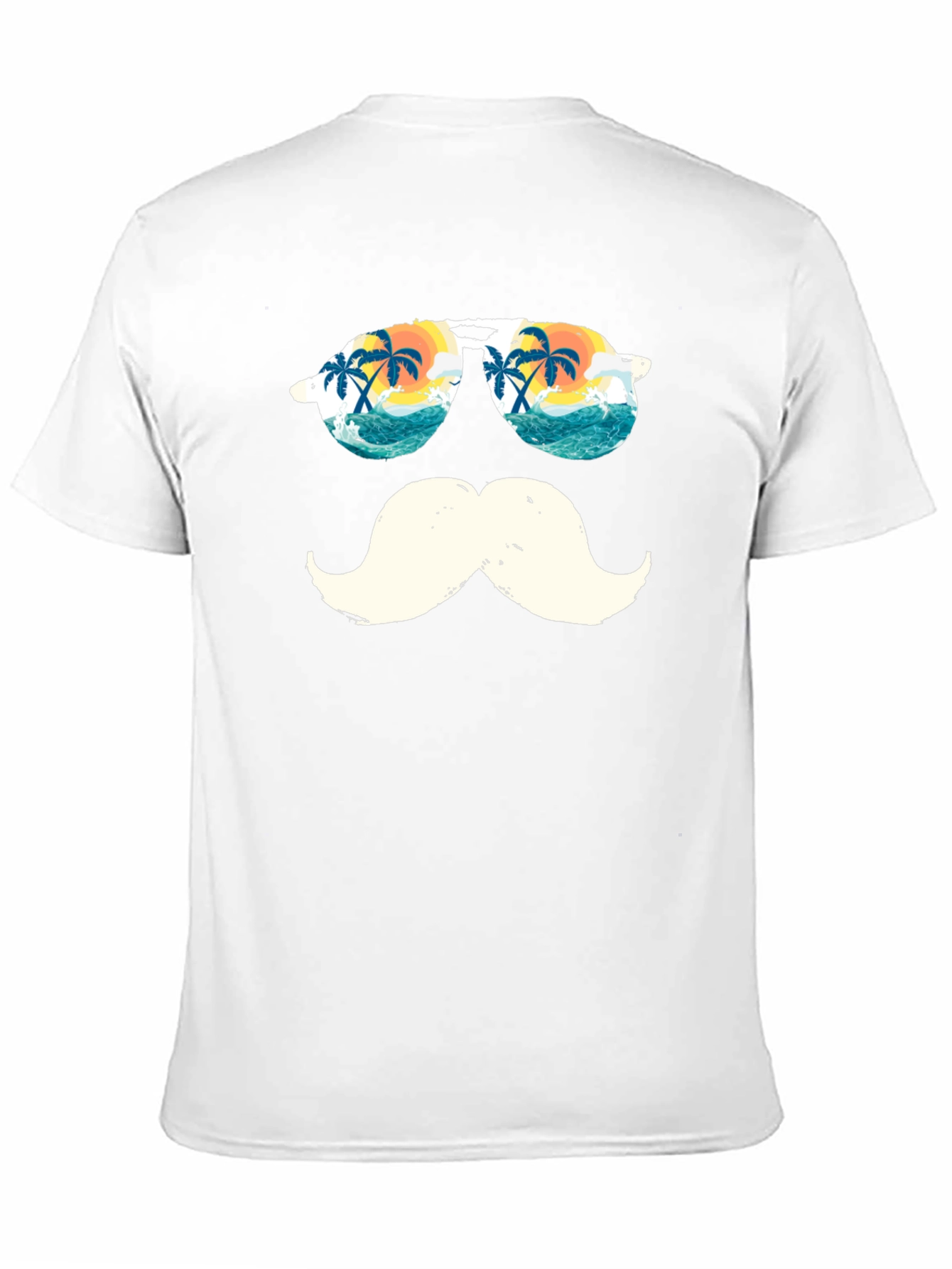 Tropical Mustache T-Shirt - Beach Sunglasses Design