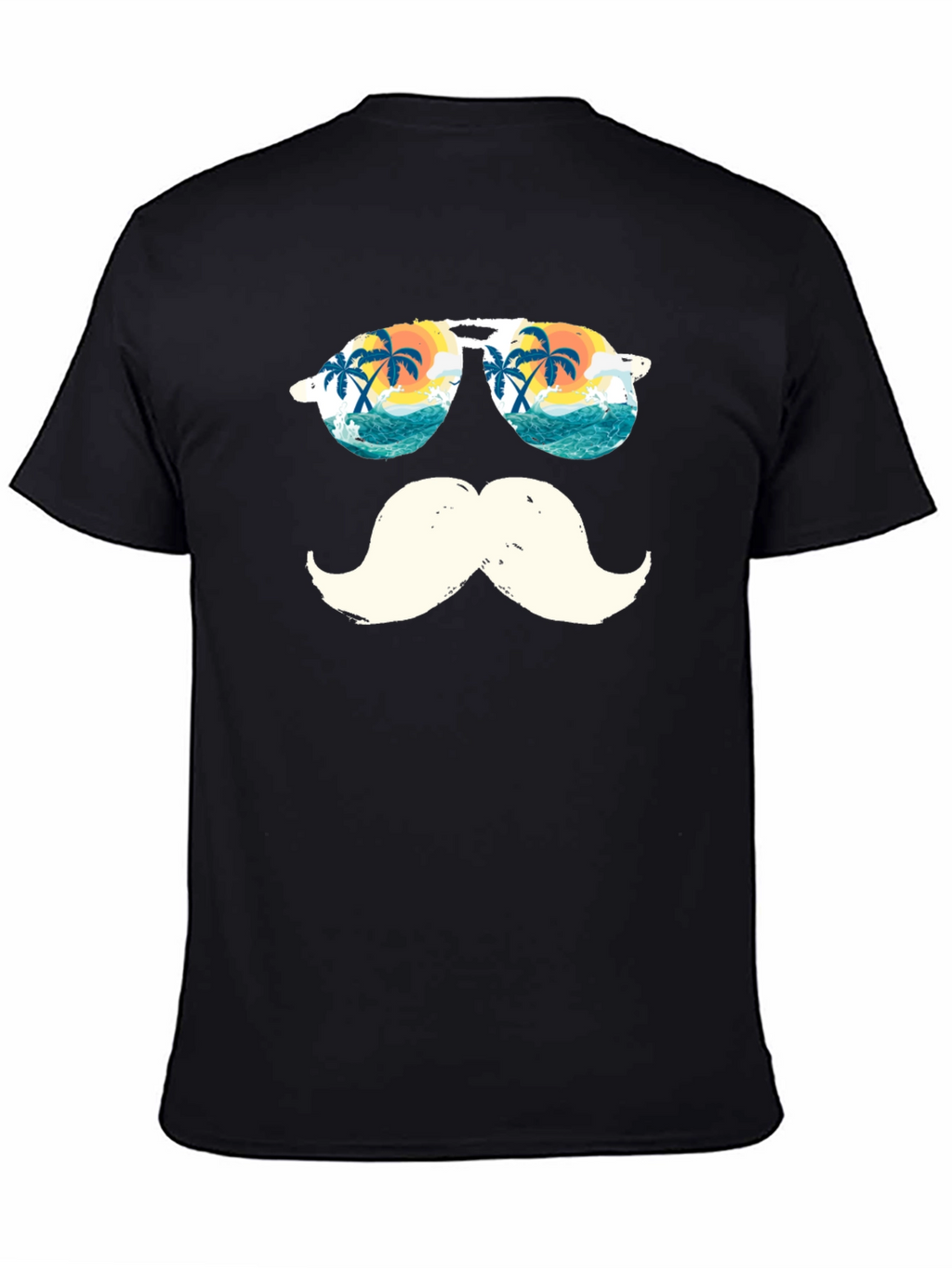 Tropical Mustache T-Shirt - Beach Sunglasses Design