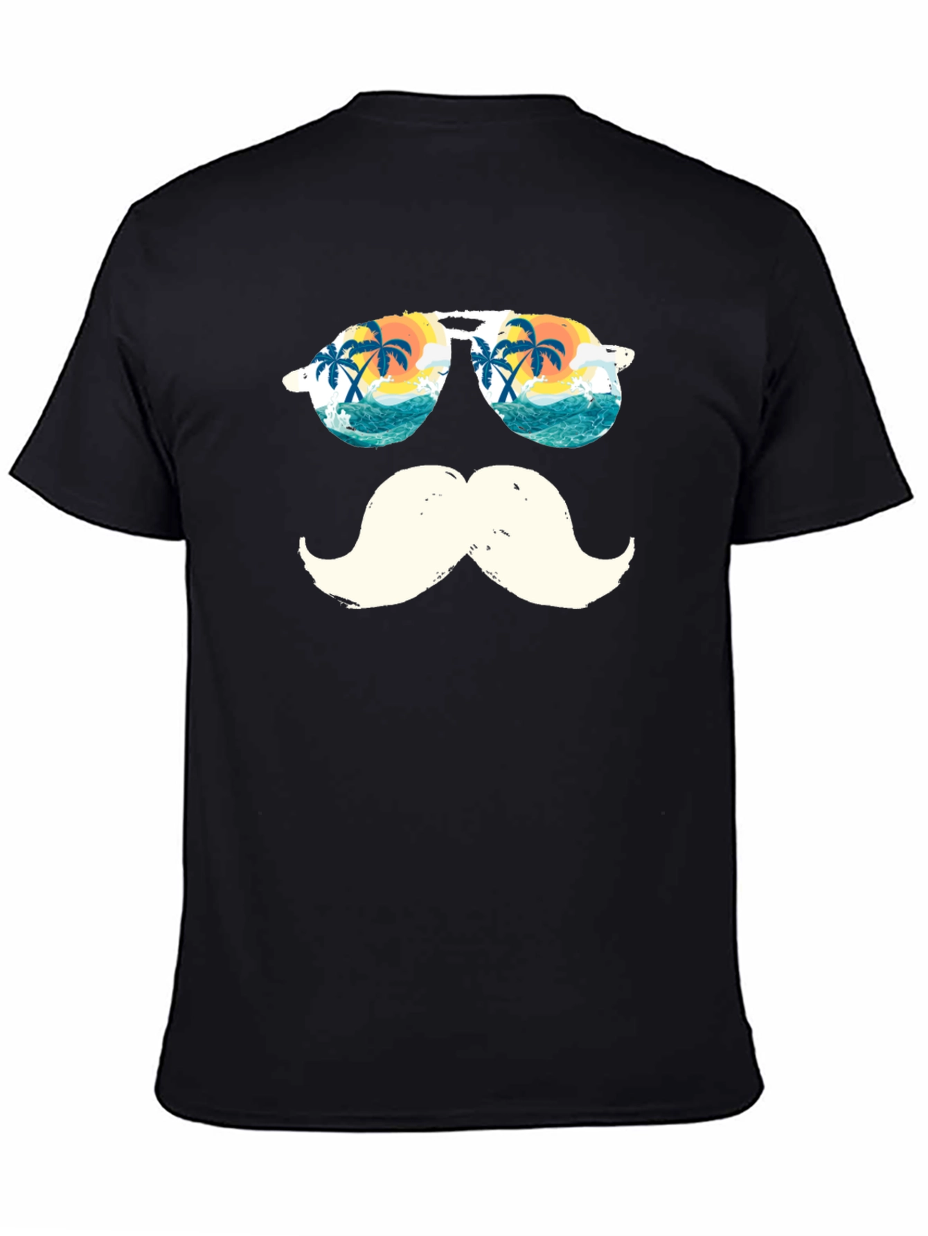 Tropical Mustache T-Shirt - Beach Sunglasses Design