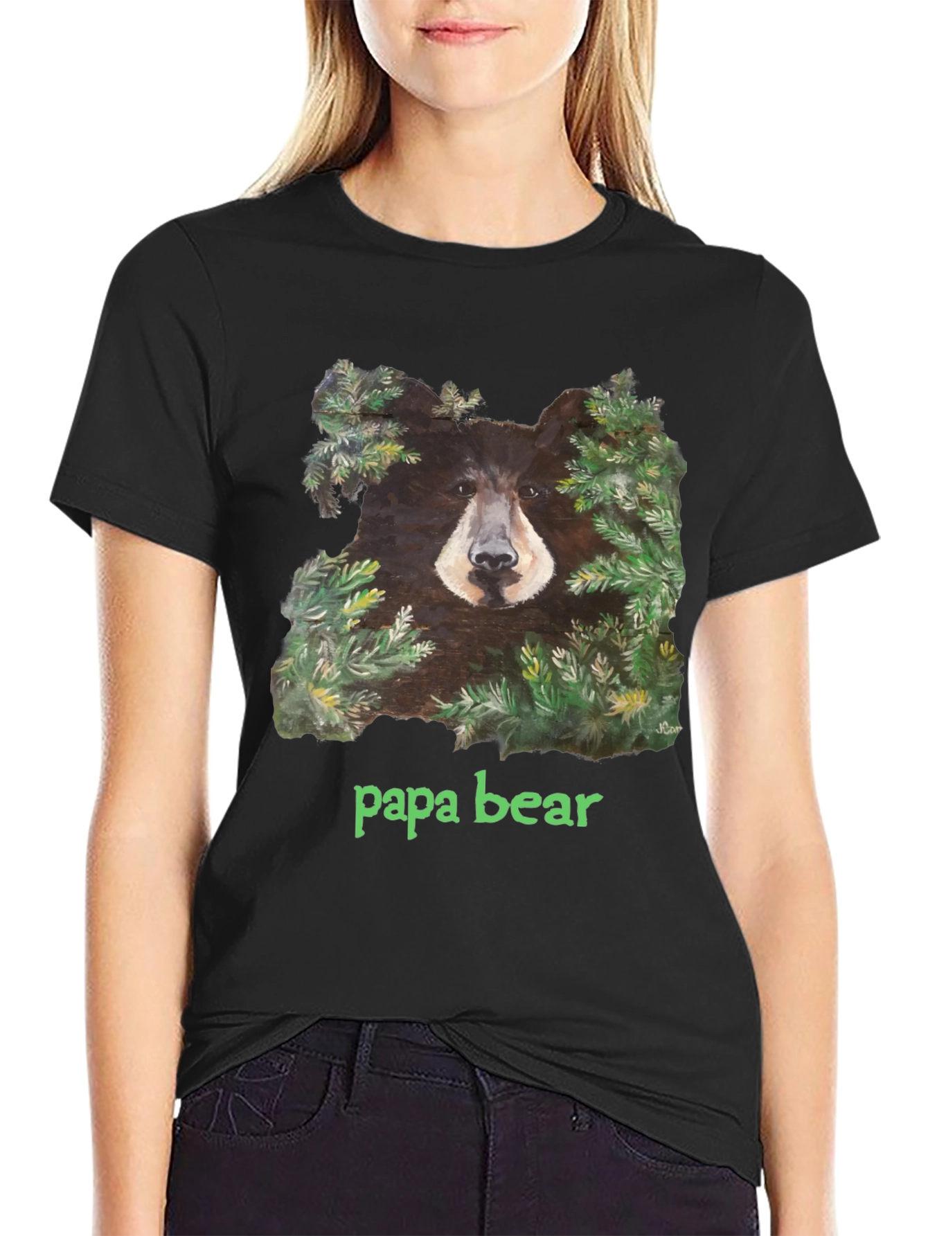 Papa Bear Black T-Shirt