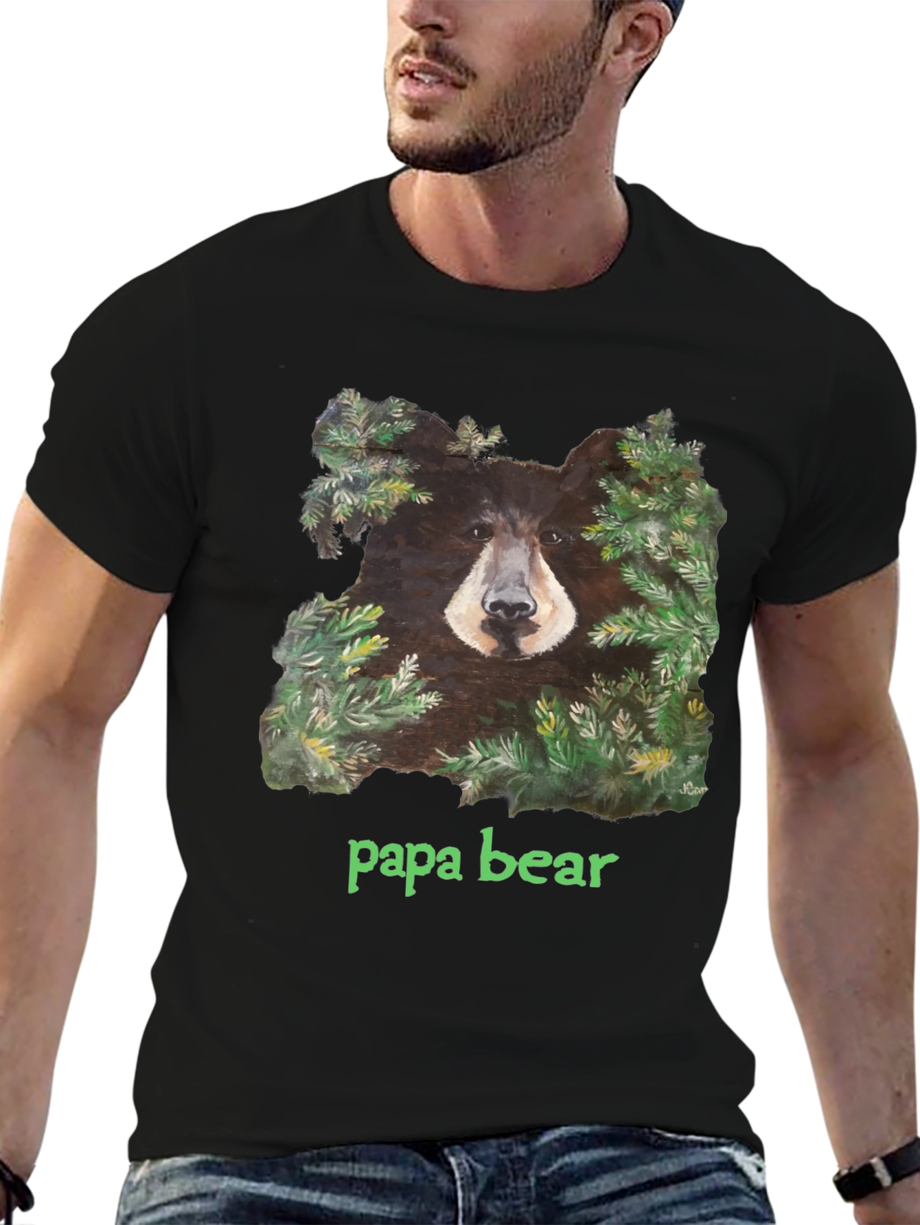 Papa Bear Black T-Shirt