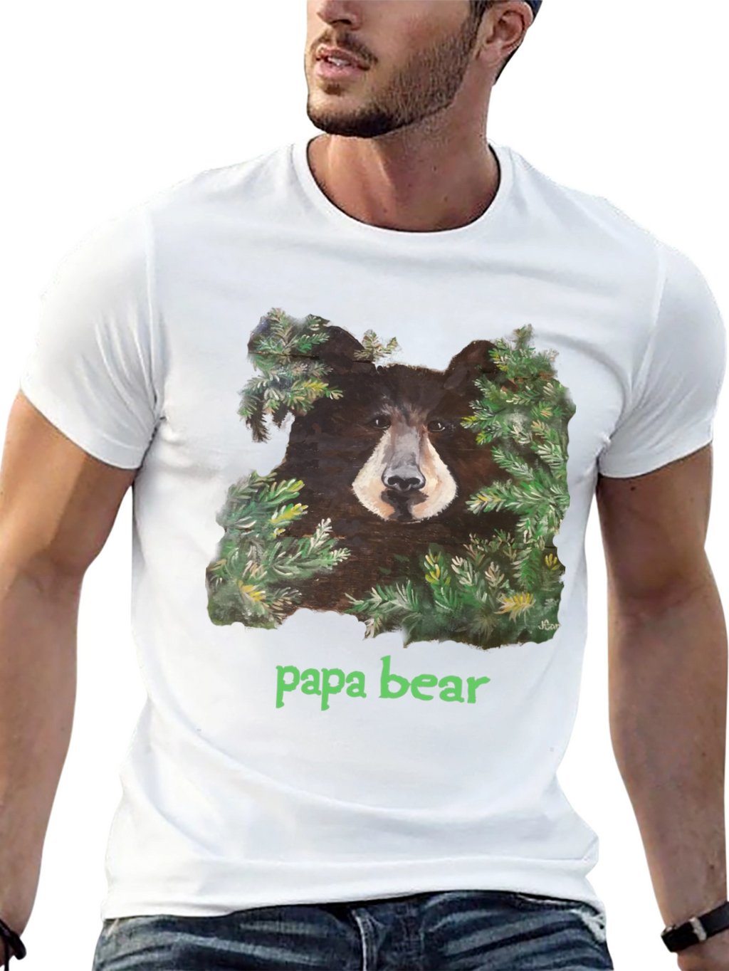 Papa Bear Black T-Shirt
