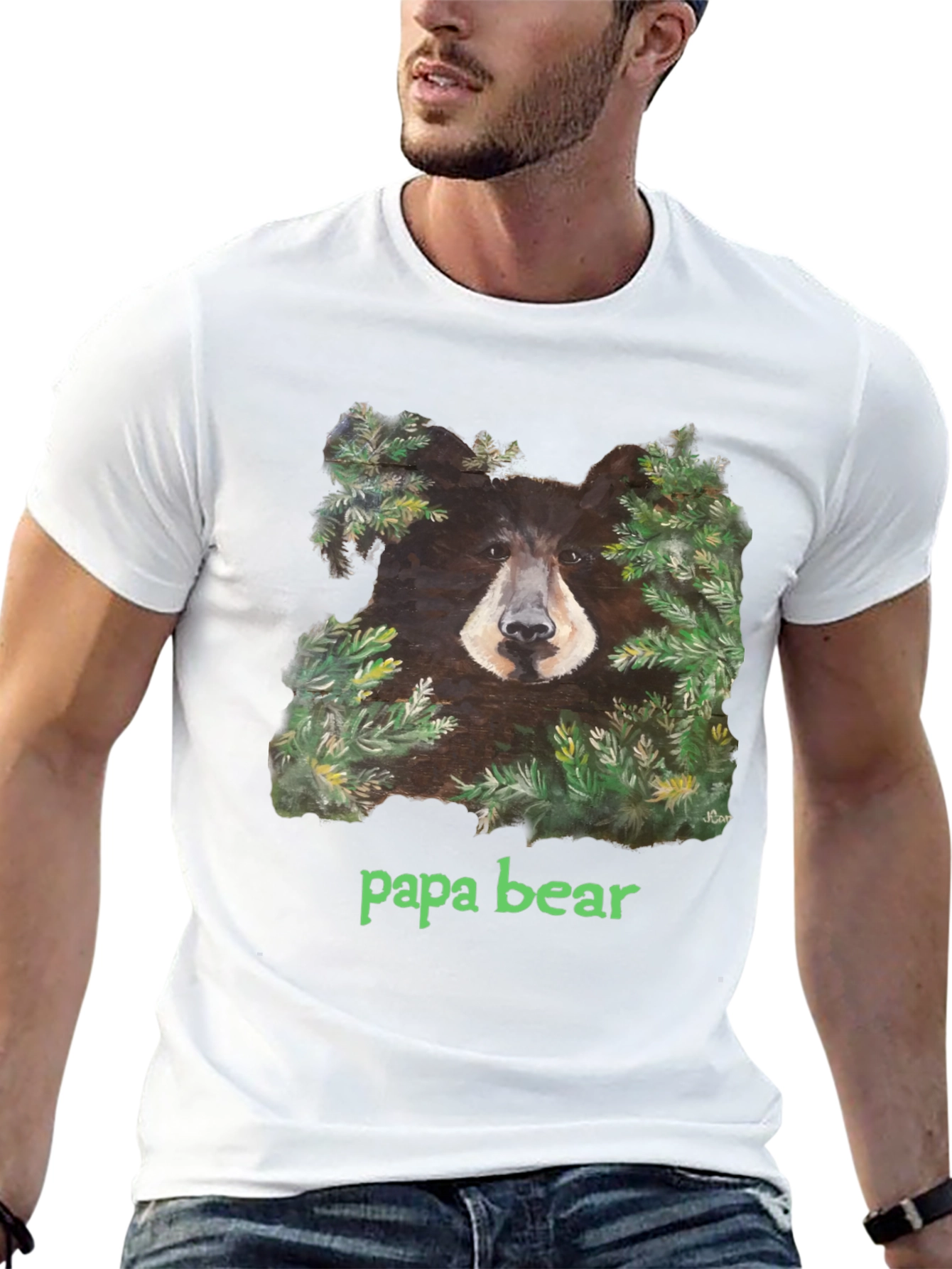 Papa Bear Black T-Shirt
