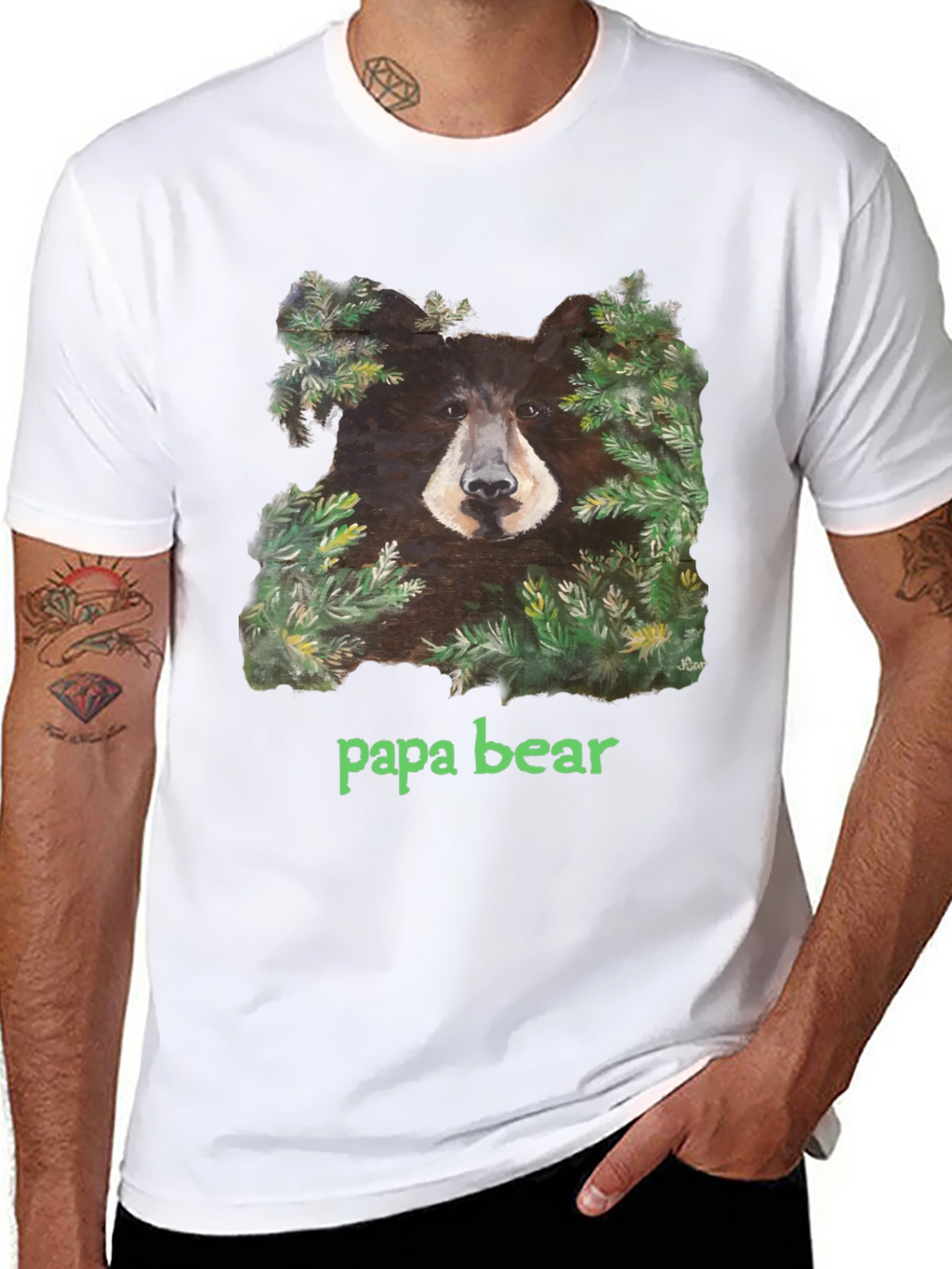 Papa Bear Black T-Shirt