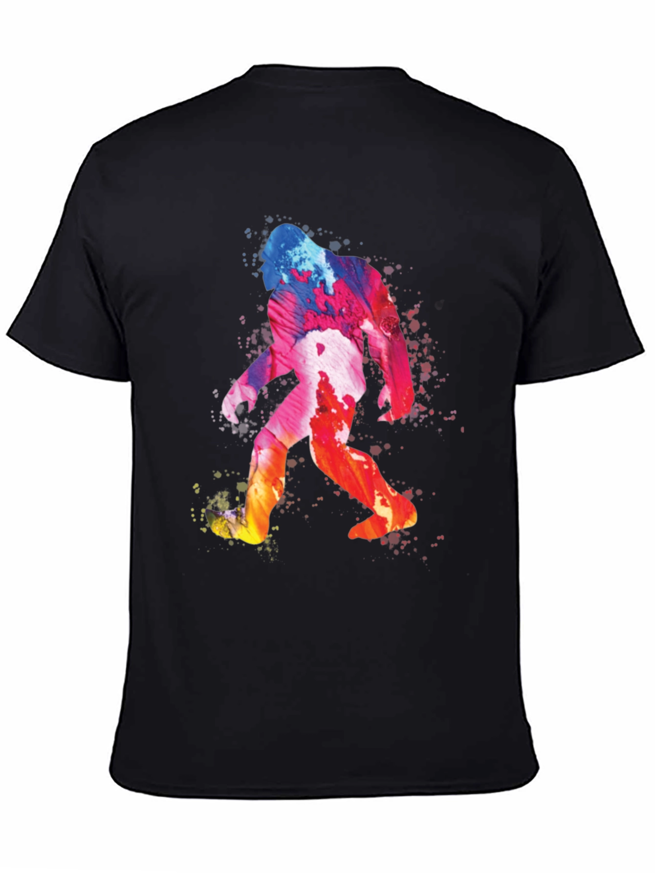 Watercolor Bigfoot Graphic Tee - Black