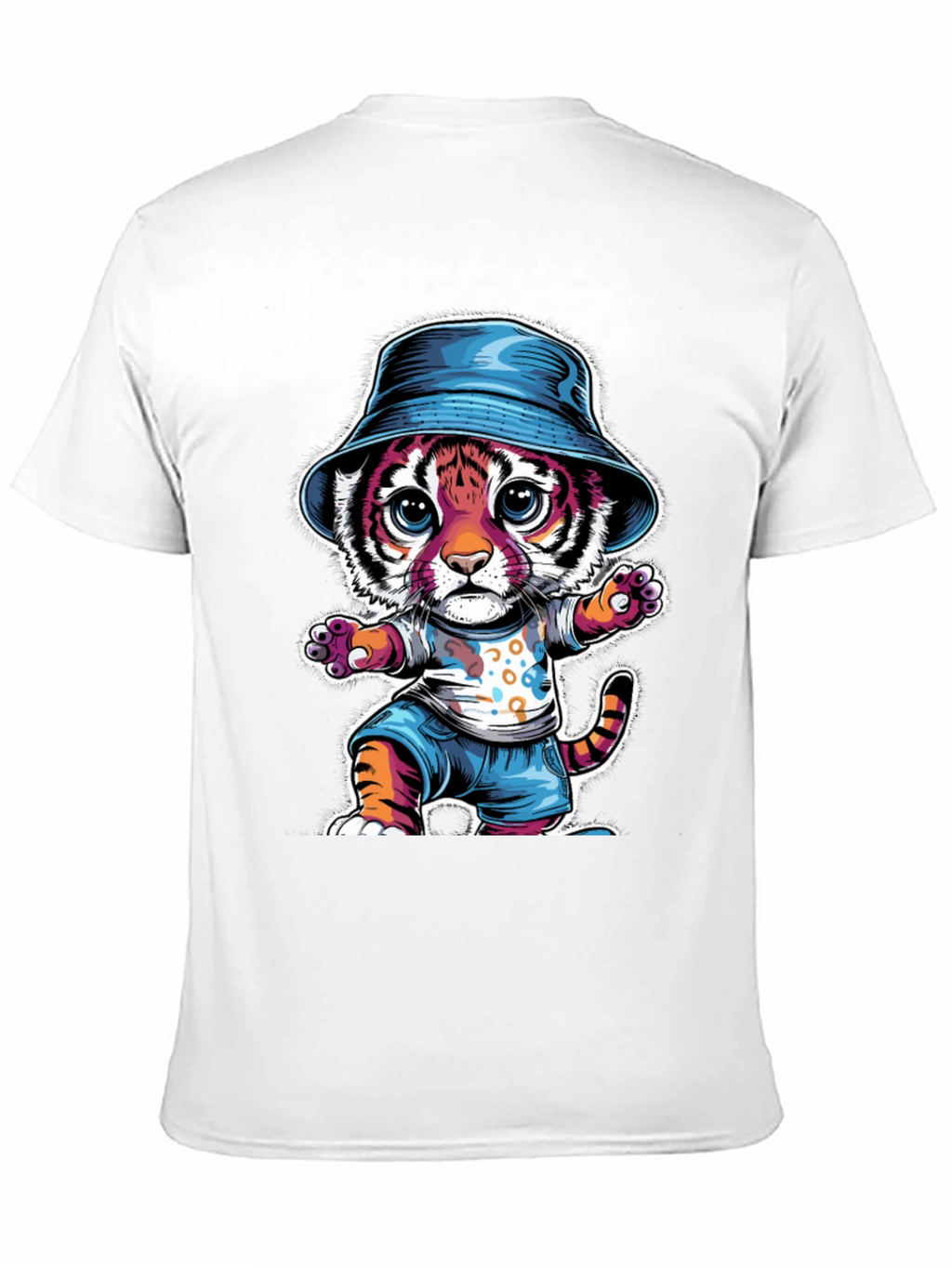 Cool Cat Tee: Cartoon Tiger in Hat