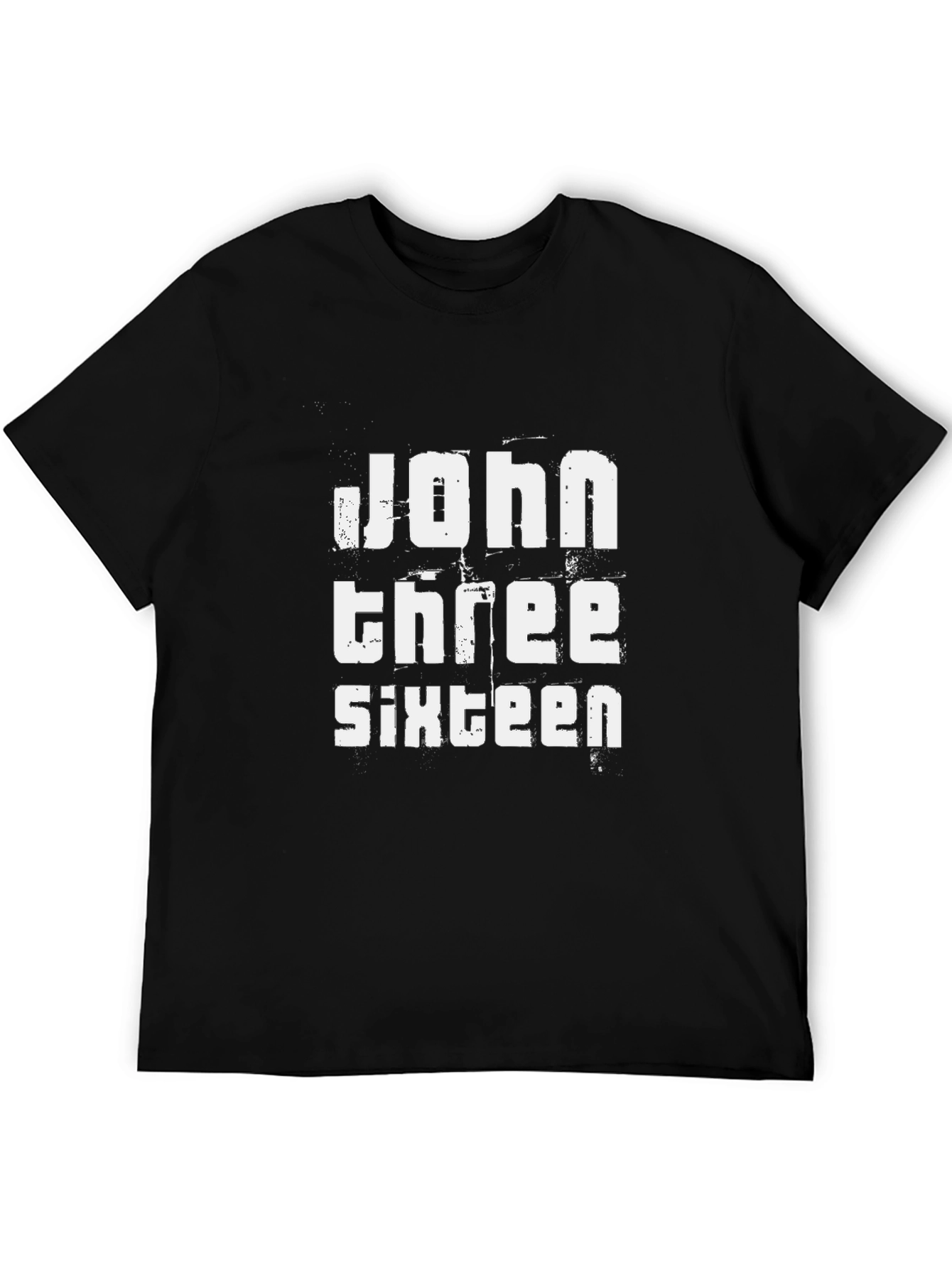 John 3:16 Black Cotton Graphic T-Shirt