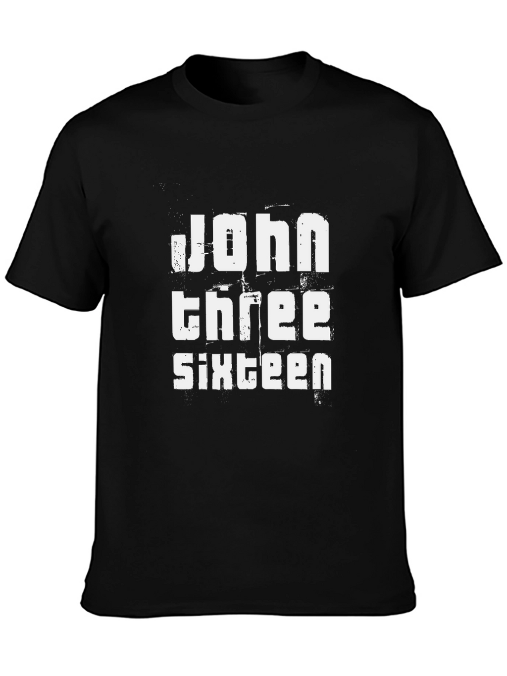 John 3:16 Black Cotton Graphic T-Shirt