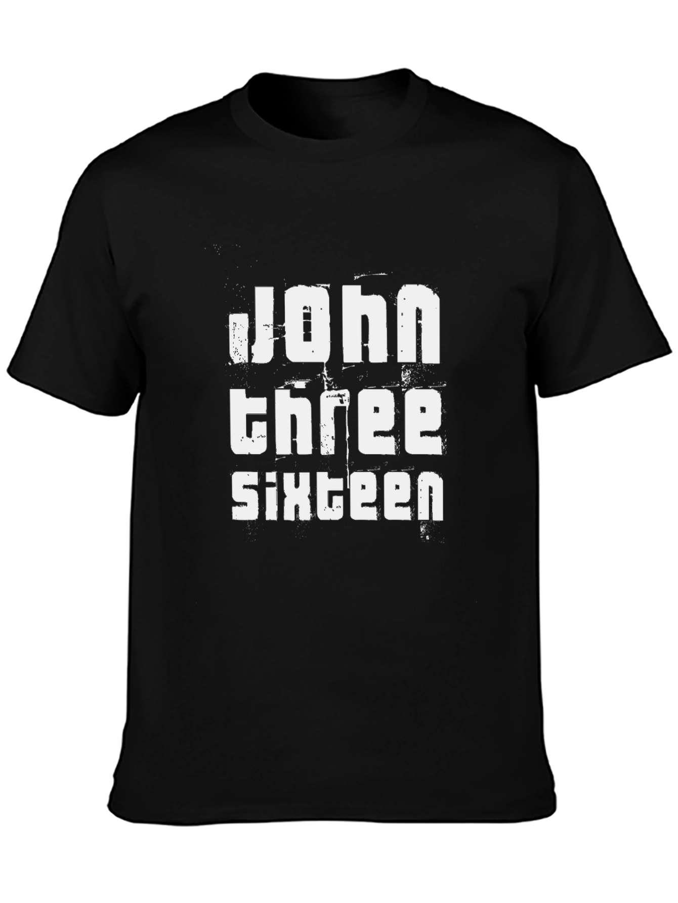 John 3:16 Black Cotton Graphic T-Shirt
