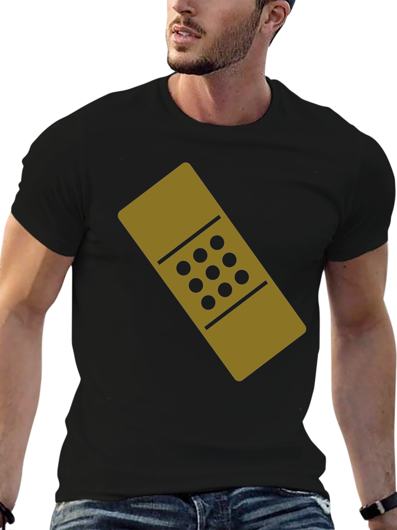 Novelty Band-Aid Graphic T-Shirt - Black Cotton Tee