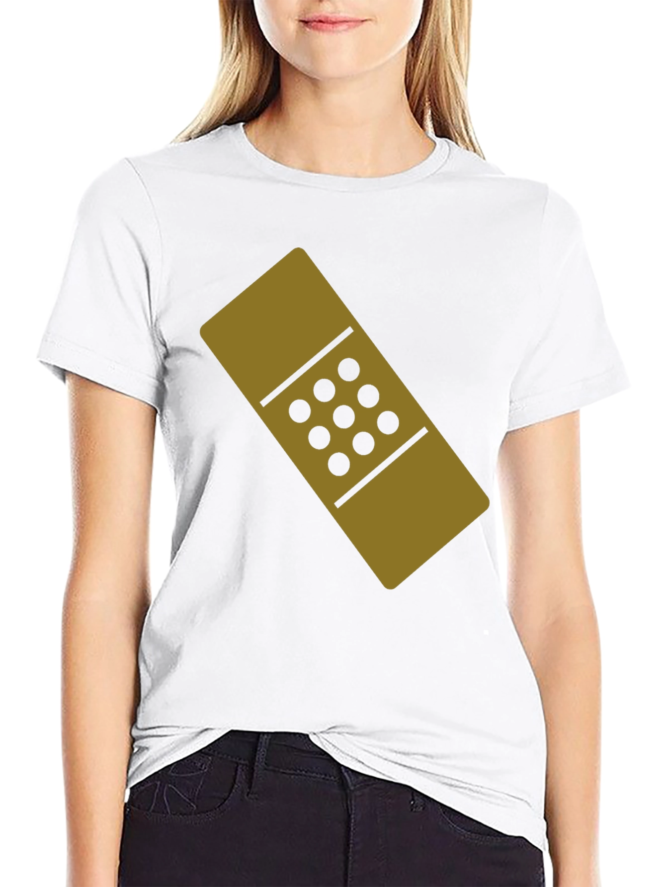 Novelty Band-Aid Graphic T-Shirt - Black Cotton Tee