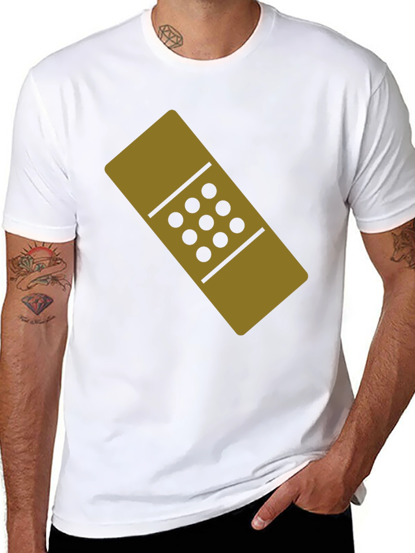 Novelty Band-Aid Graphic T-Shirt - Black Cotton Tee