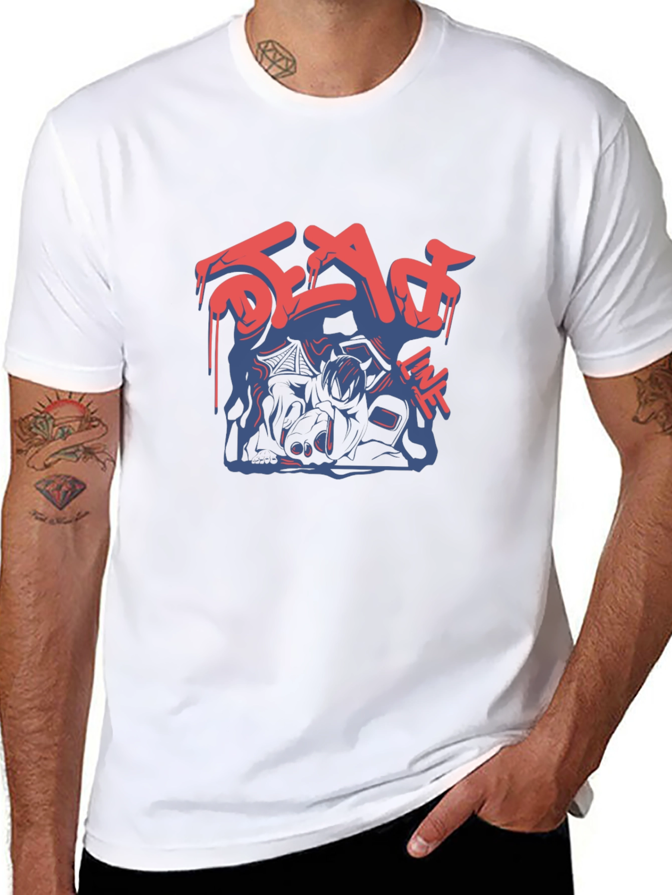 Dead Line Graphic T-Shirt - Mens Black Tee