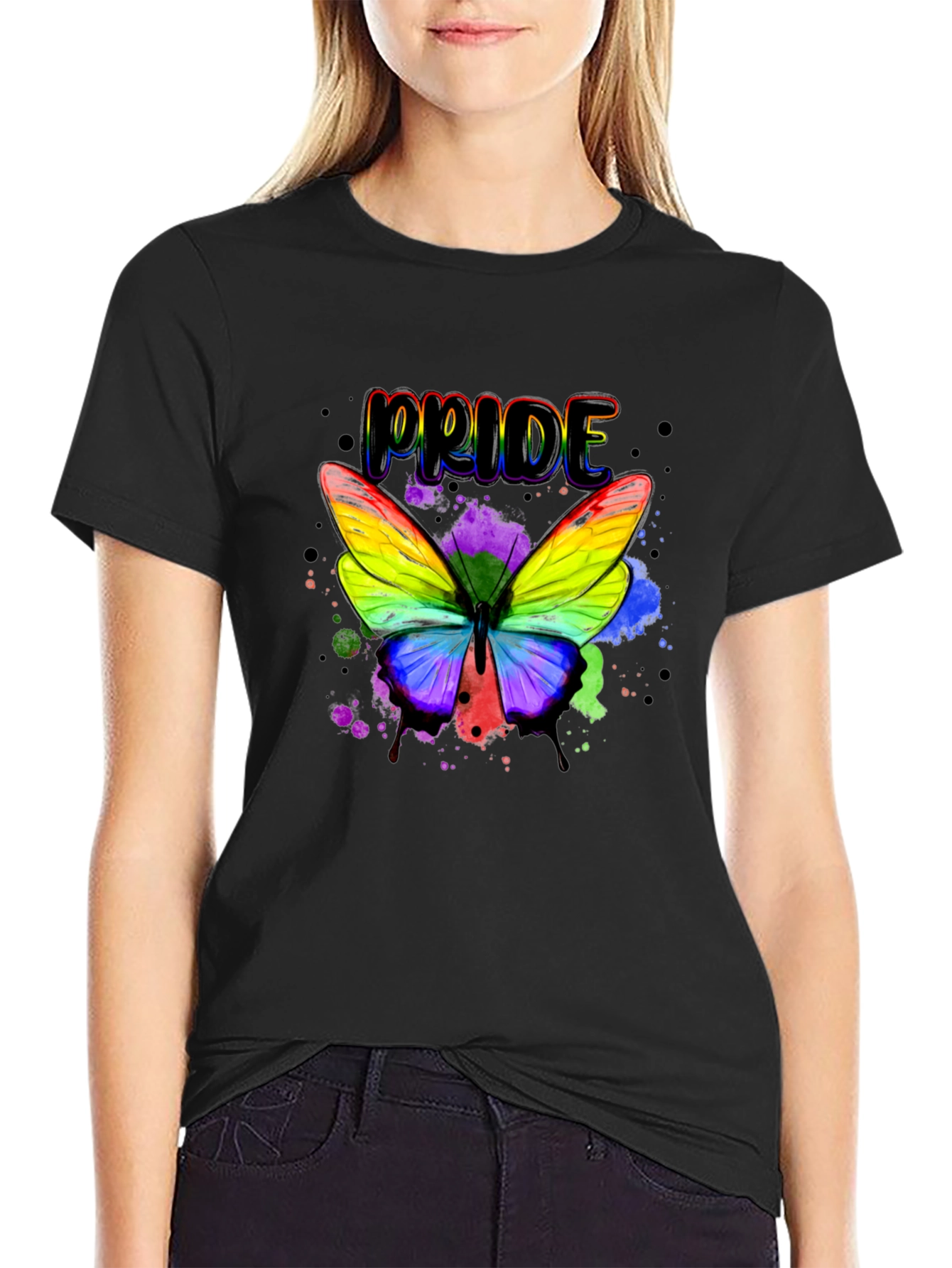Pride Butterfly Graphic Tee - Colorful LGBT T-Shirt