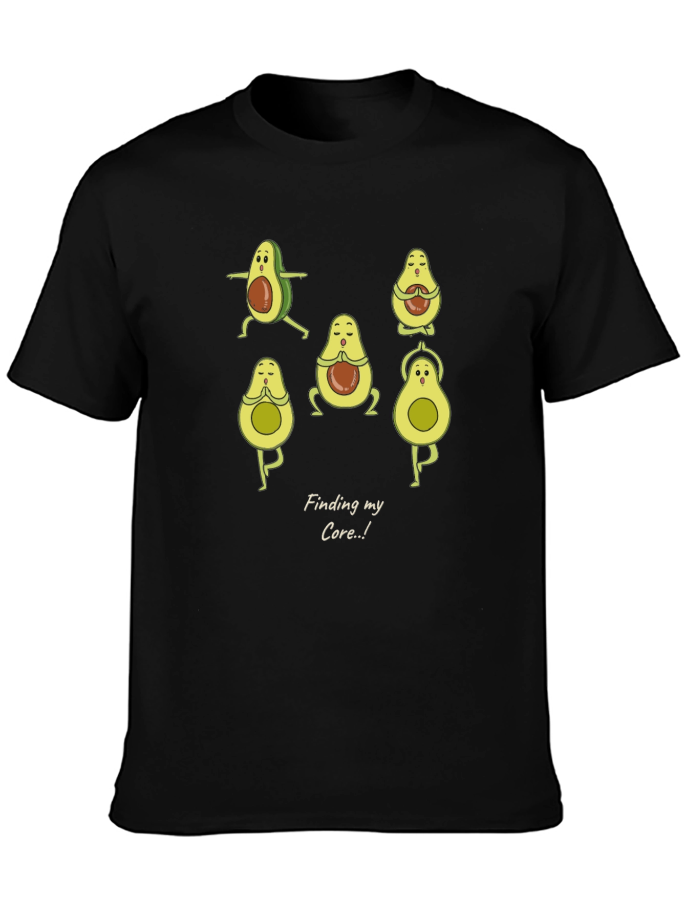 Avocado Yoga Black T-Shirt - Finding My Core