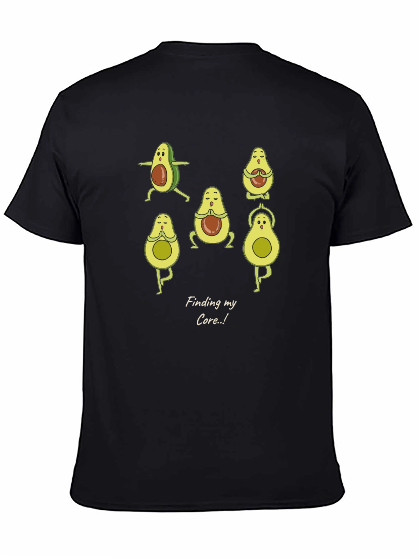 Avocado Yoga Black T-Shirt - Finding My Core