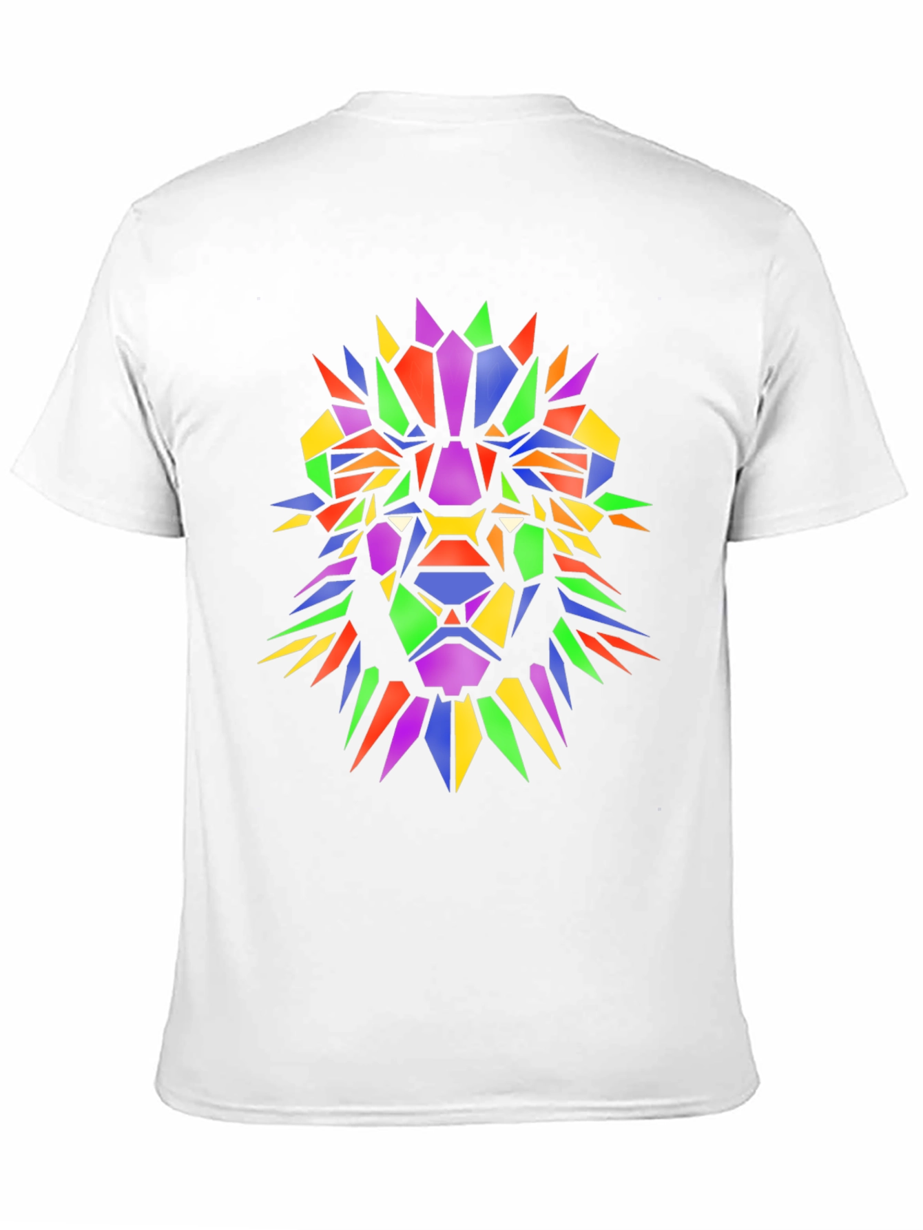 Geometric Lion Graphic Tee - Mens Black T-Shirt