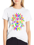 Geometric Lion Graphic Tee - Mens Black T-Shirt