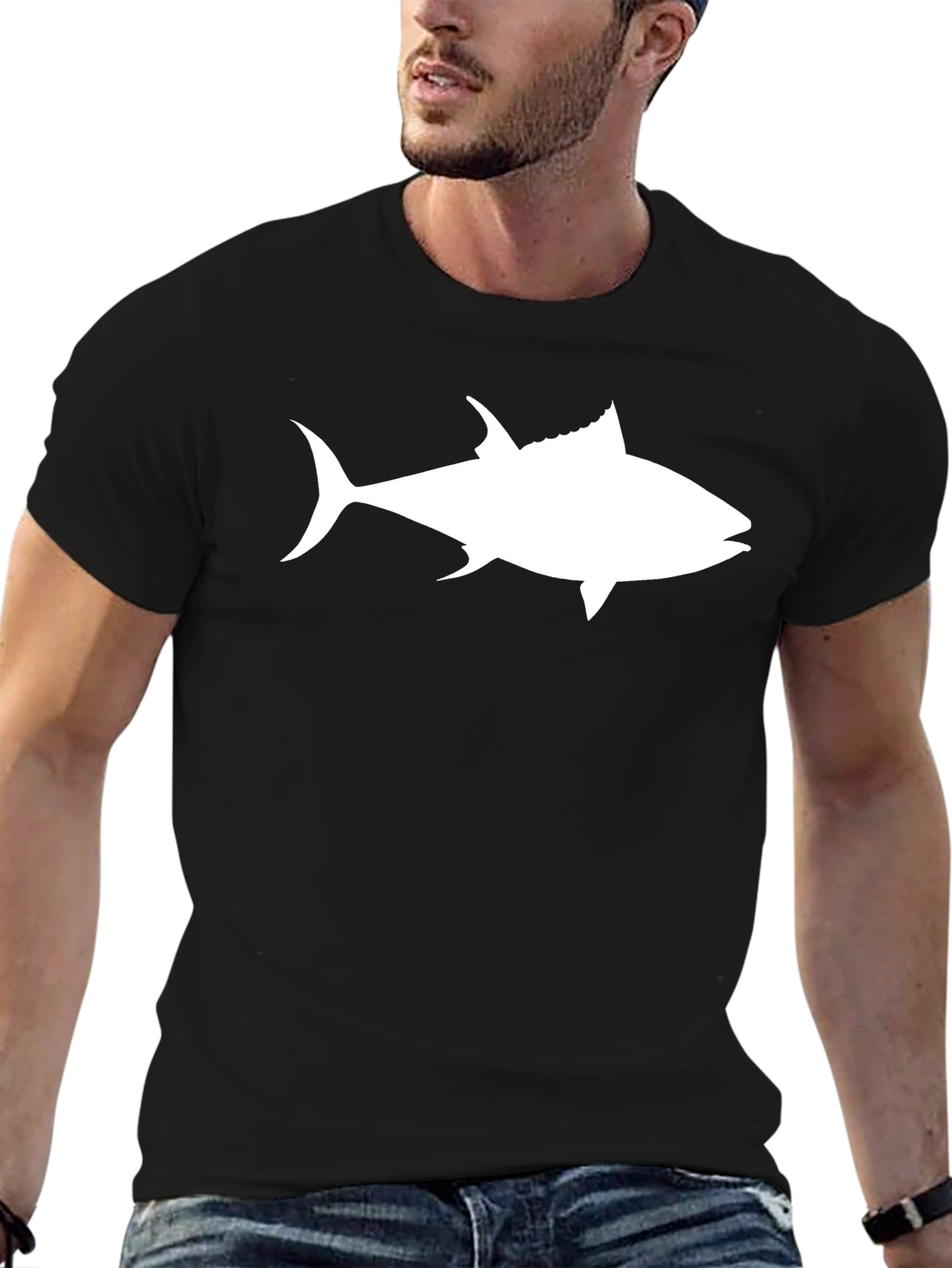 Tuna Fish Graphic Tee - Black Casual T-Shirt
