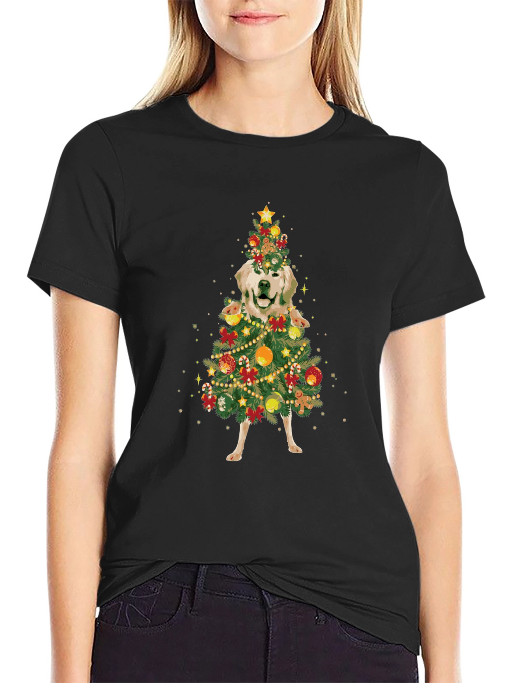 Golden Retriever Christmas Tree T-Shirt