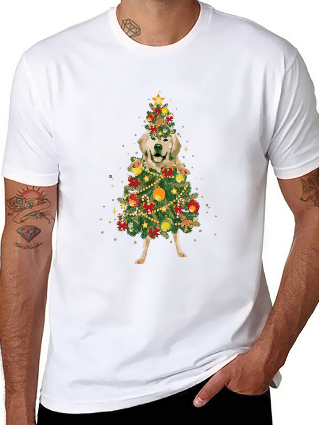 Golden Retriever Christmas Tree T-Shirt