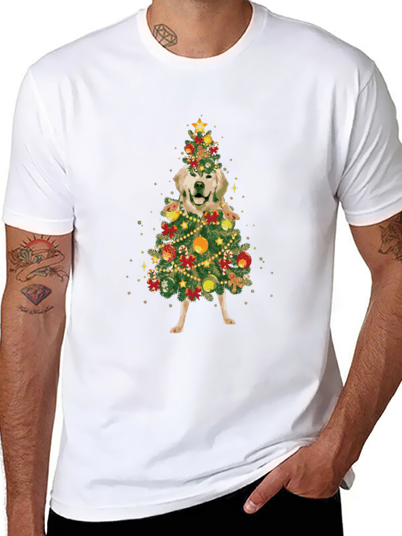 Golden Retriever Christmas Tree T-Shirt