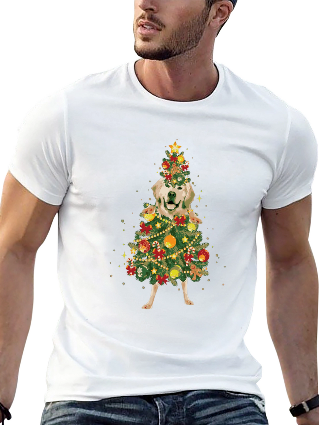 Golden Retriever Christmas Tree T-Shirt