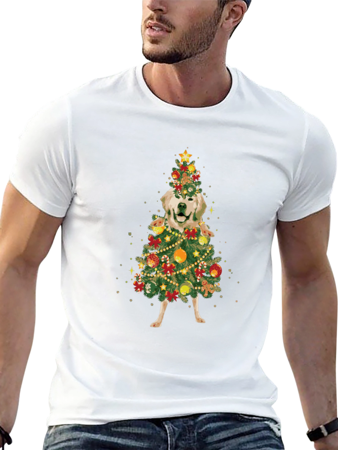 Golden Retriever Christmas Tree T-Shirt