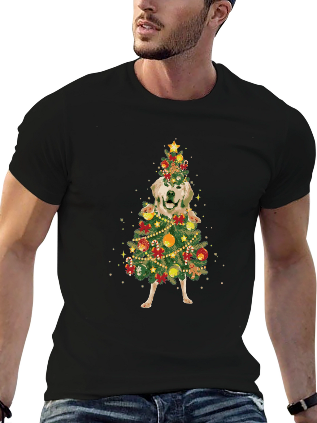 Golden Retriever Christmas Tree T-Shirt